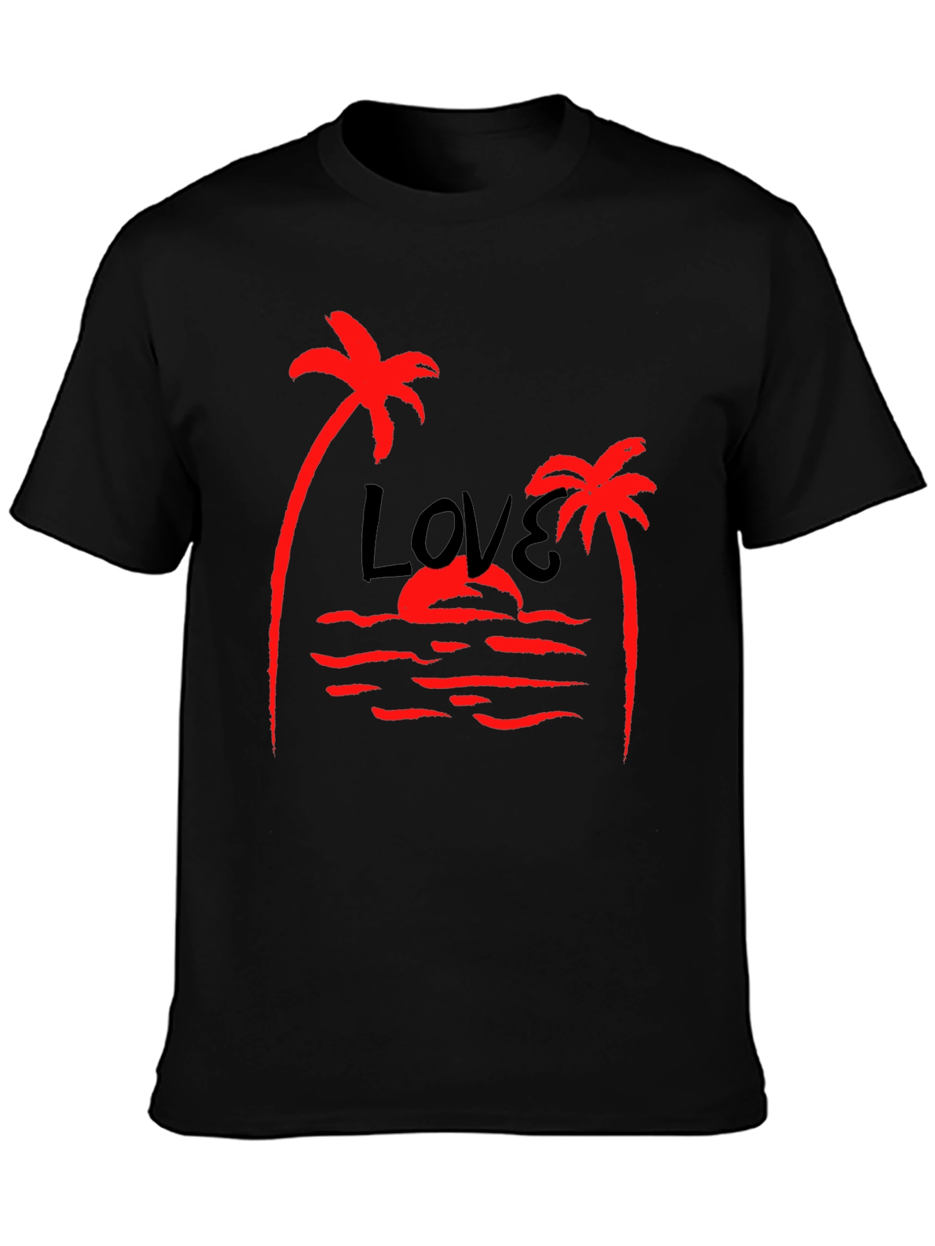 Tropical Love Palm Tree Graphic T-Shirt