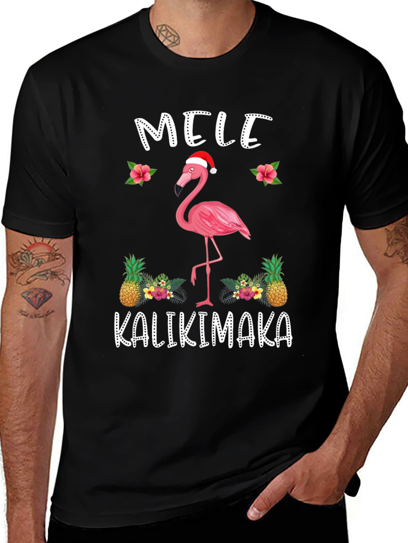Mele Kalikimaka Flamingo Christmas T-Shirt