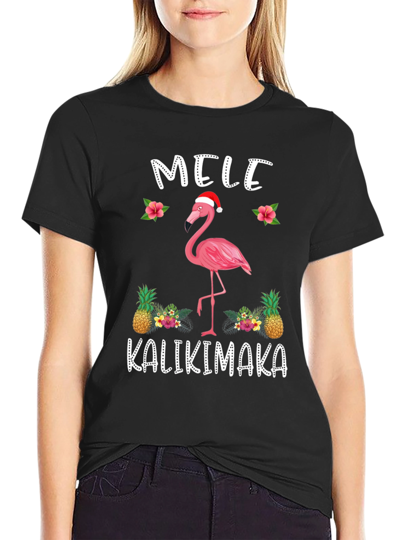 Mele Kalikimaka Flamingo Christmas T-Shirt