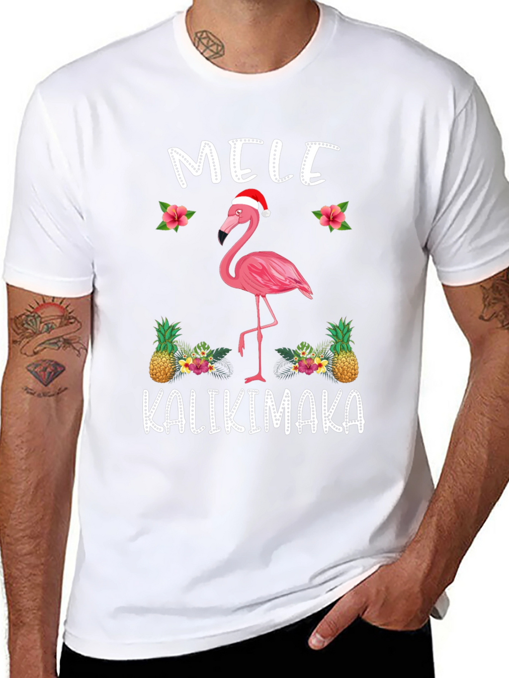 Mele Kalikimaka Flamingo Christmas T-Shirt