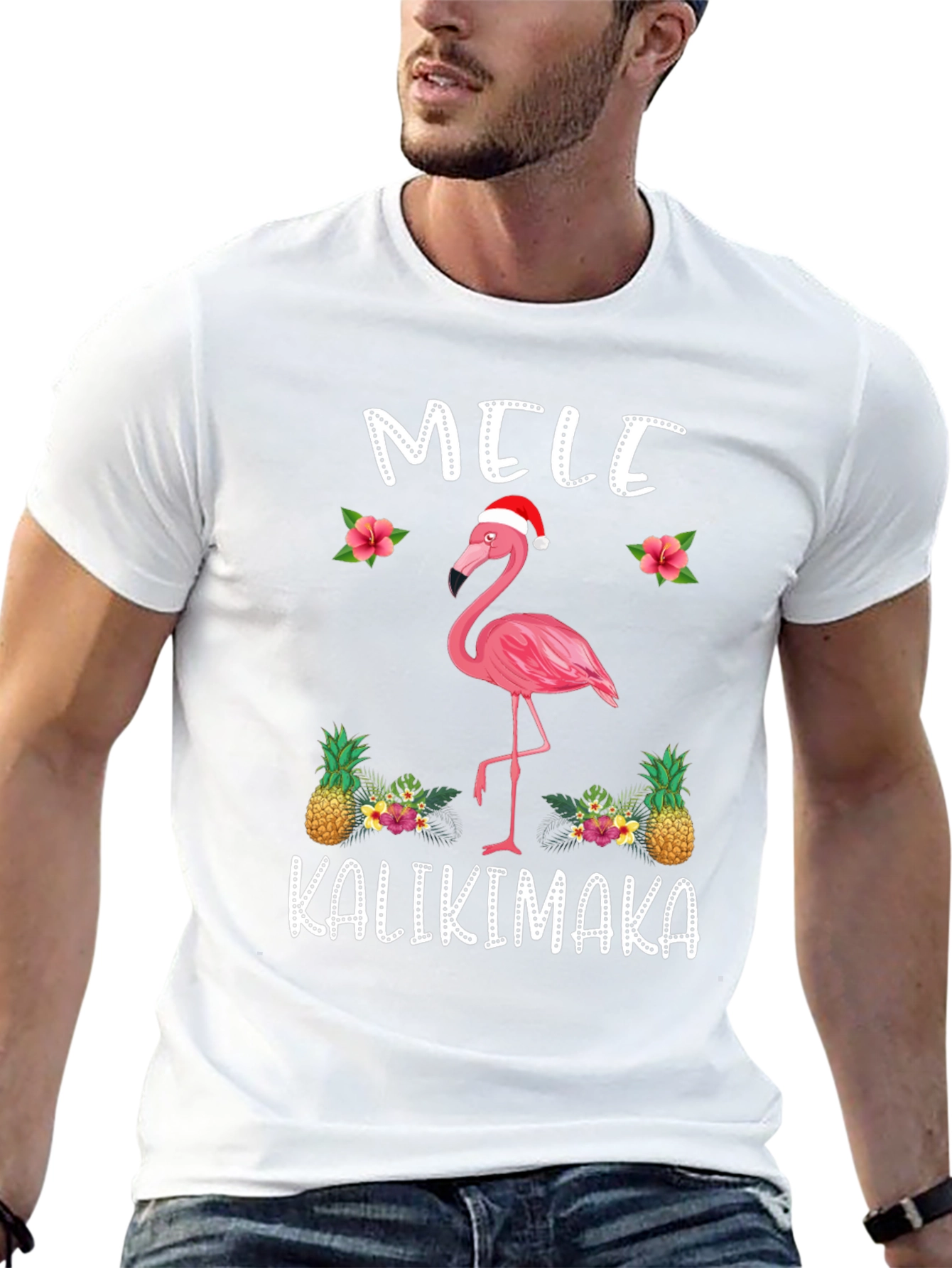 Mele Kalikimaka Flamingo Christmas T-Shirt