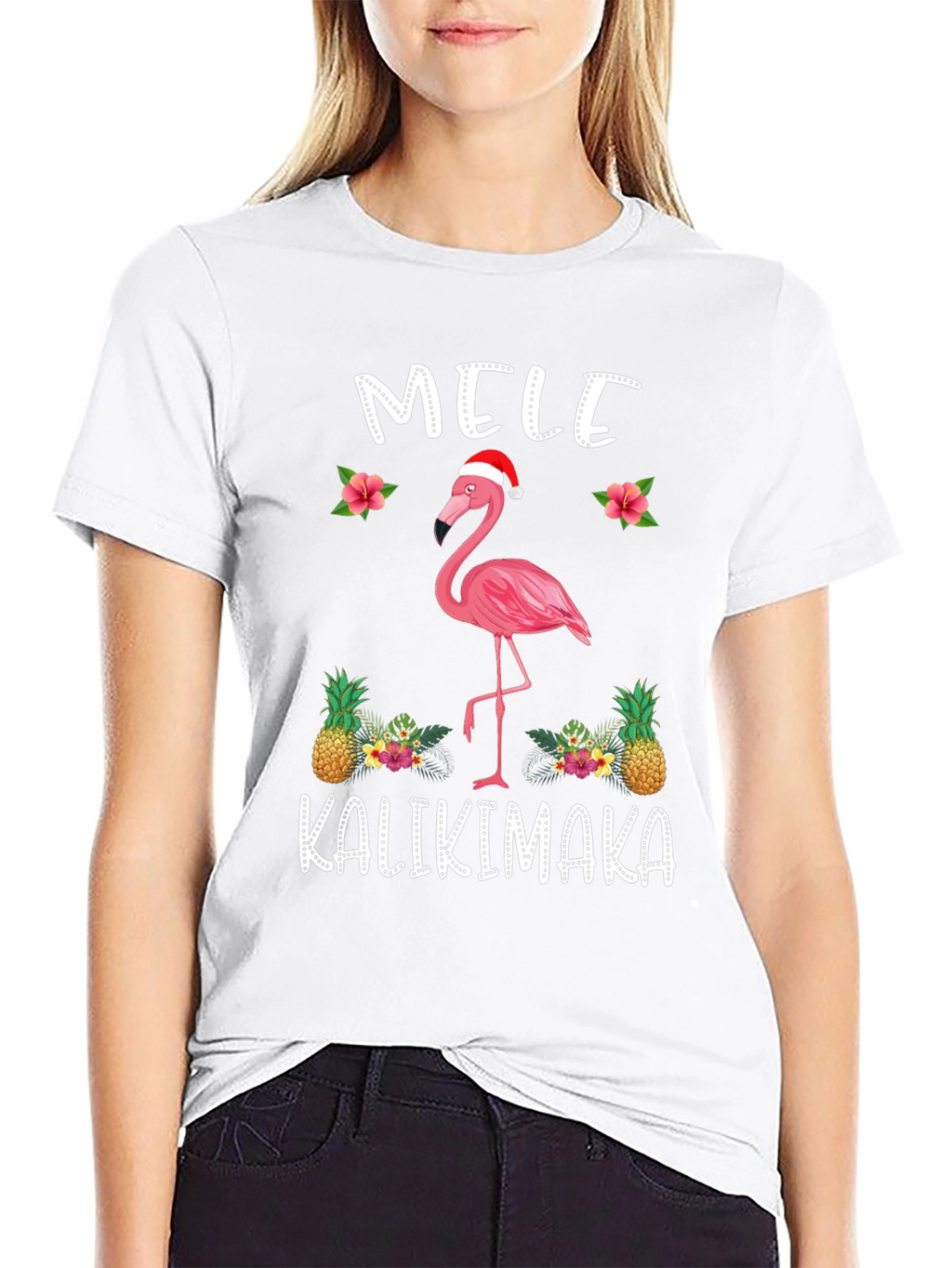 Mele Kalikimaka Flamingo Christmas T-Shirt