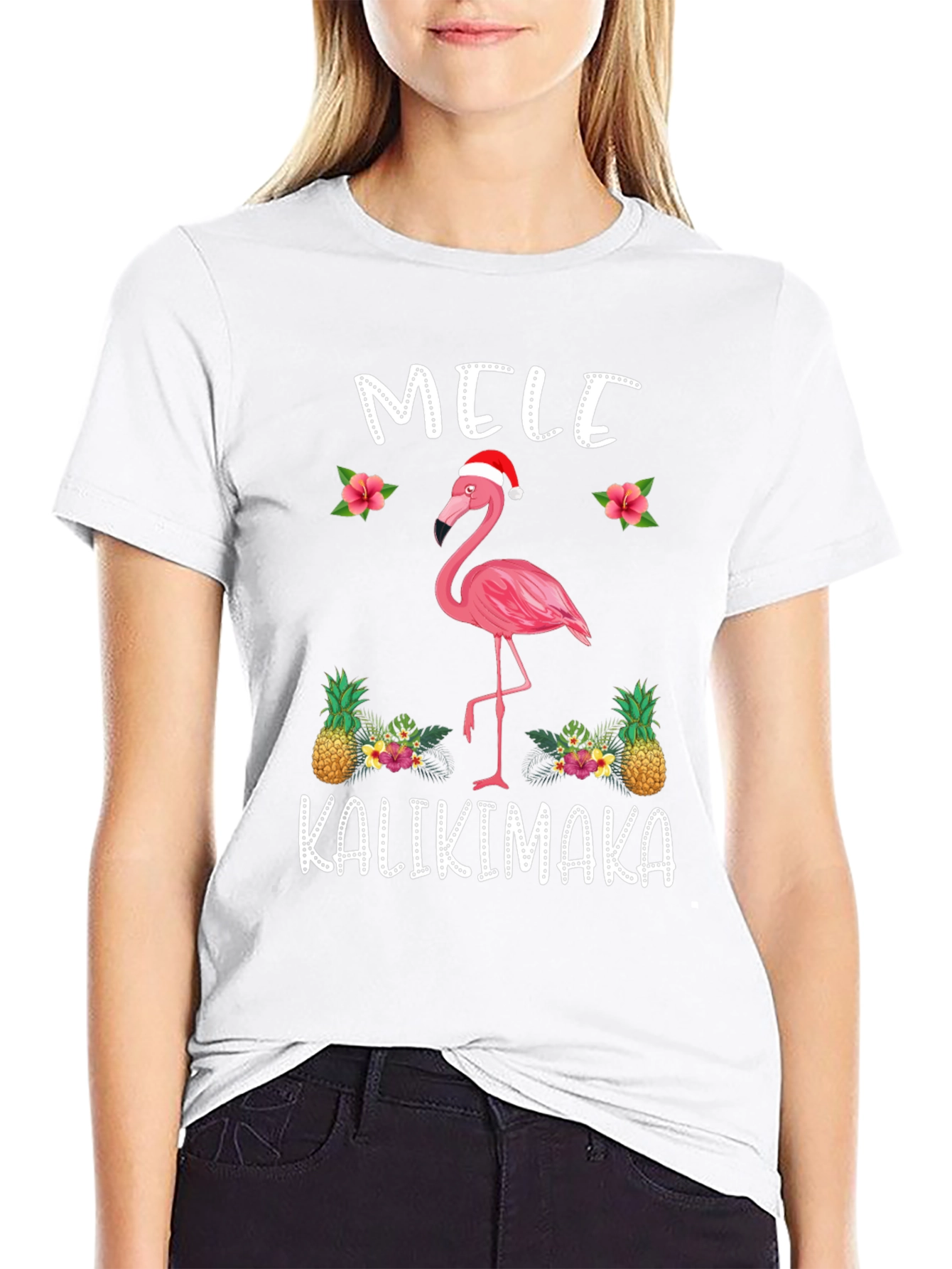 Mele Kalikimaka Flamingo Christmas T-Shirt