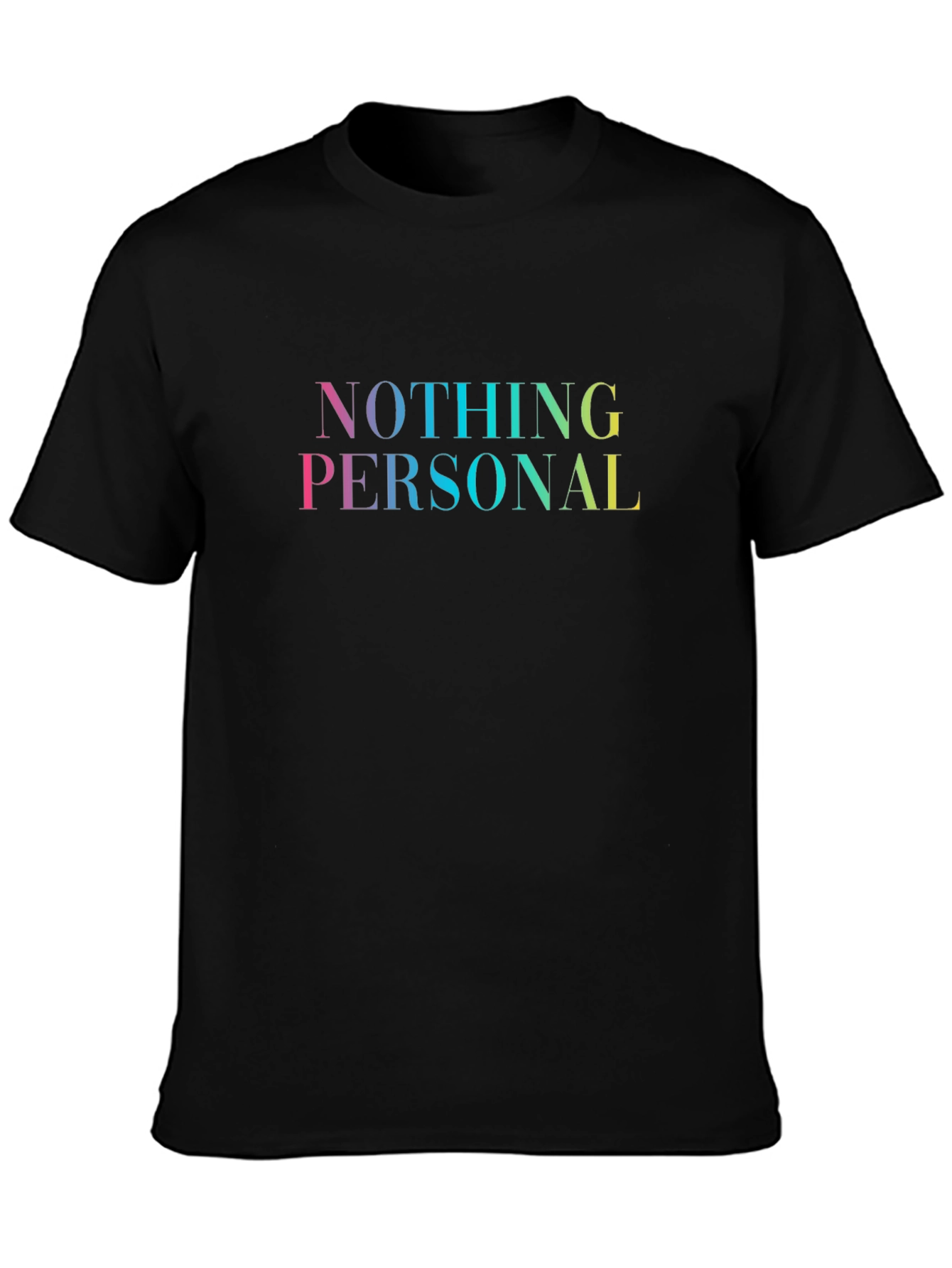 Nothing Personal Rainbow Text Graphic Tee