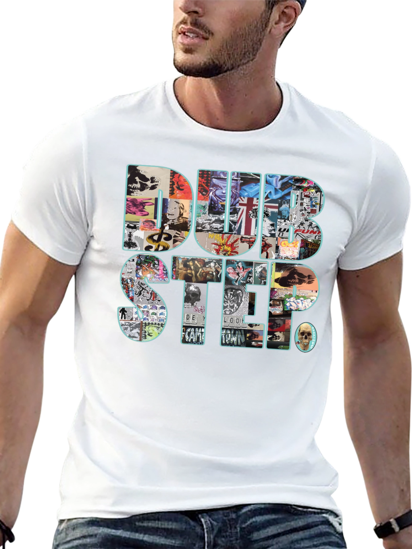 Dubstep Collage Graphic Black T-Shirt