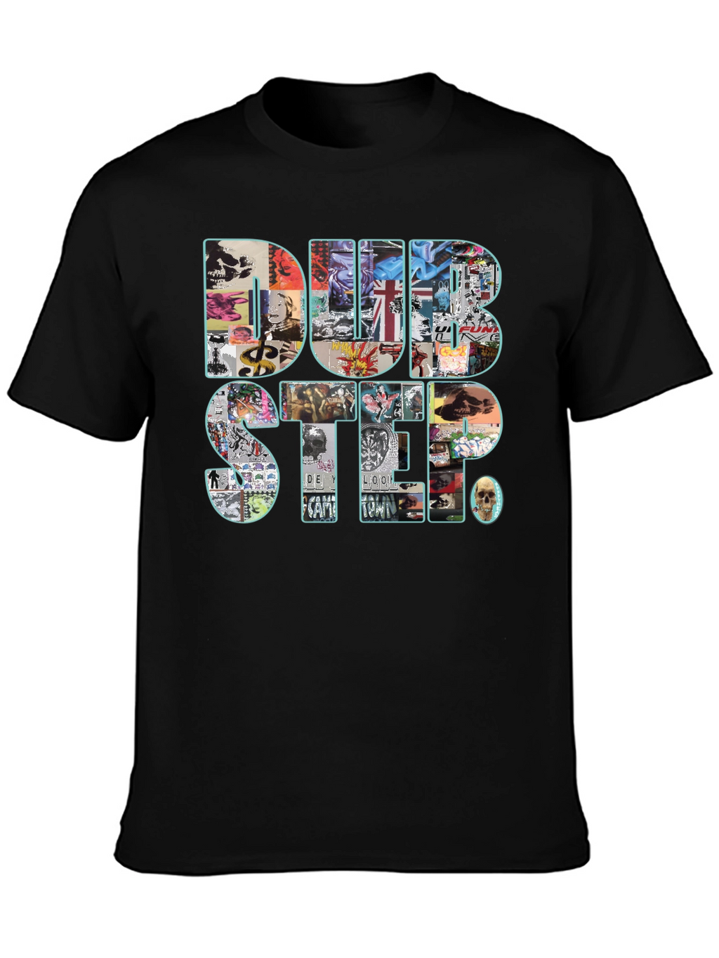 Dubstep Collage Graphic Black T-Shirt