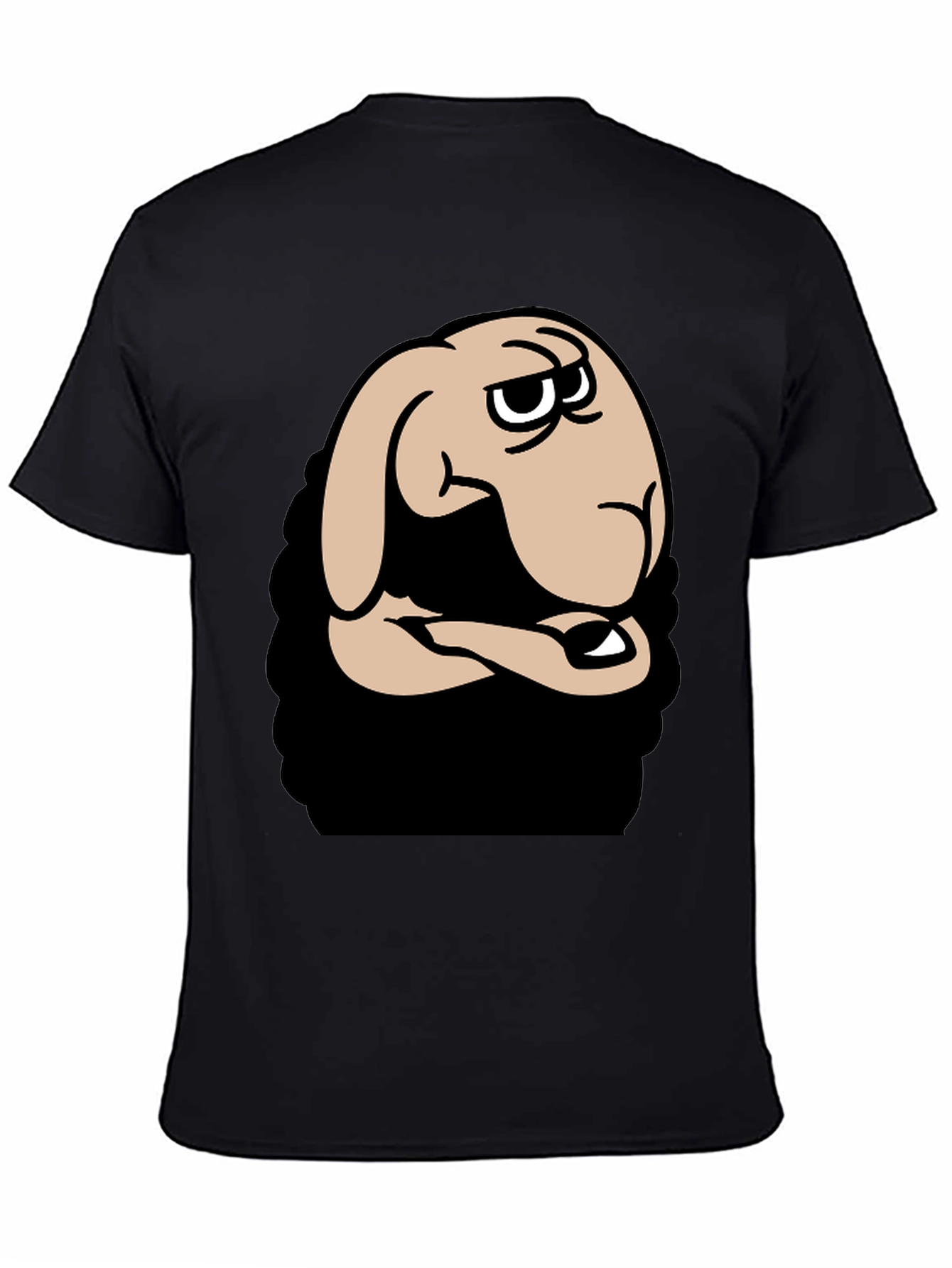 Funny Cartoon Sheep Graphic Black T-Shirt