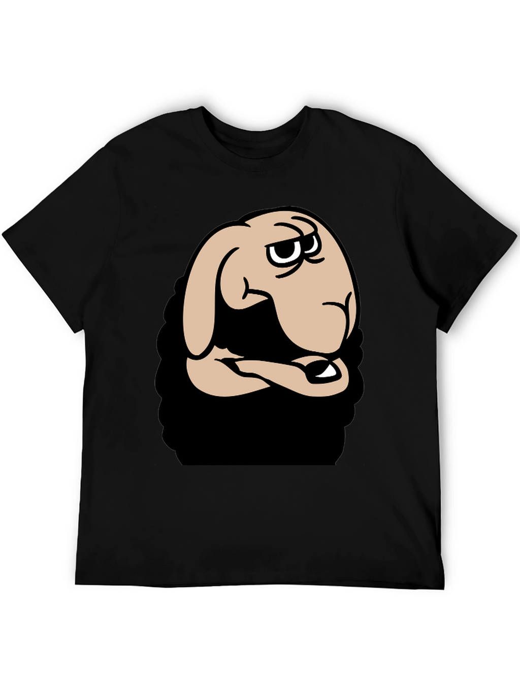 Funny Cartoon Sheep Graphic Black T-Shirt
