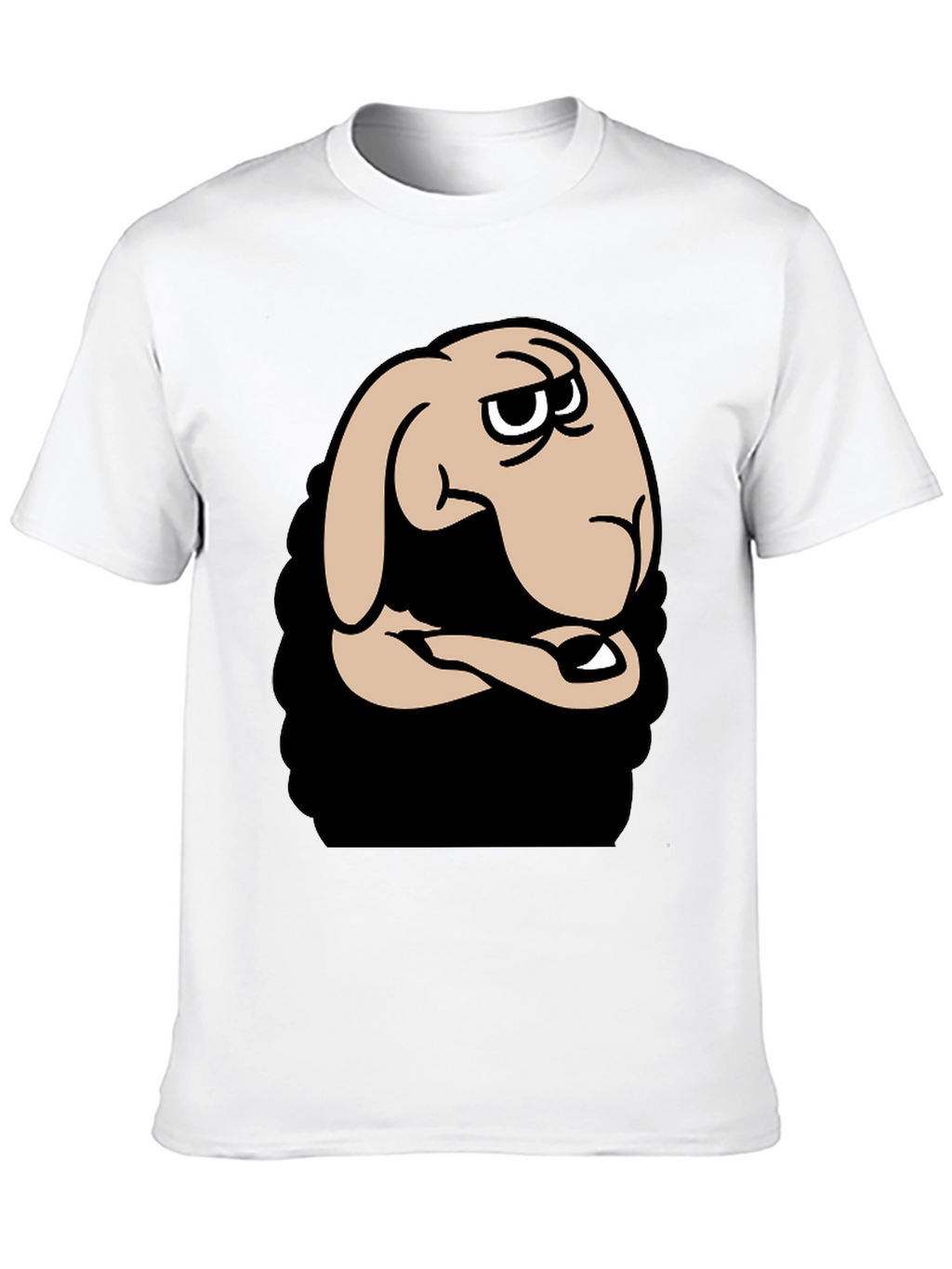 Funny Cartoon Sheep Graphic Black T-Shirt