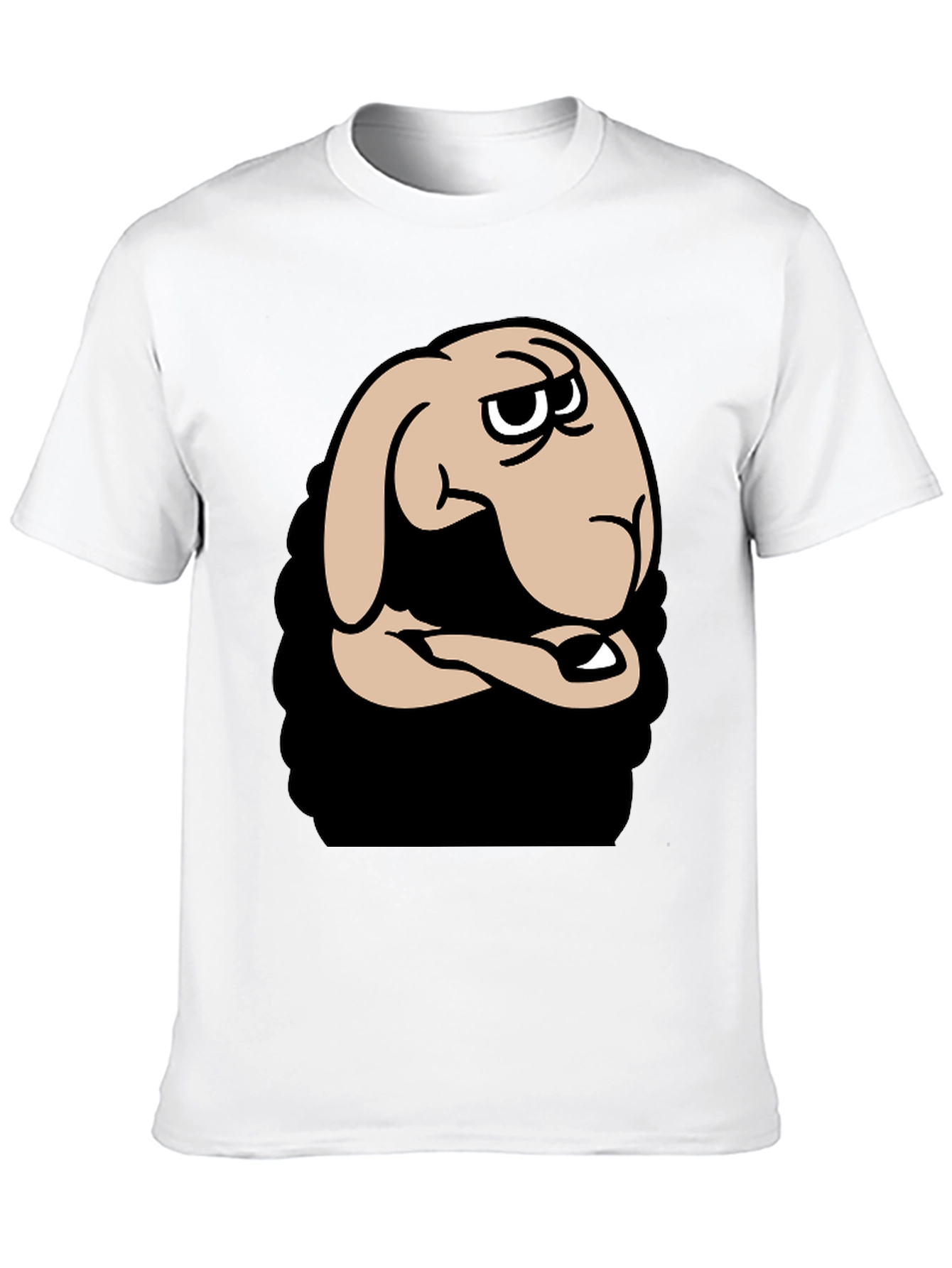 Funny Cartoon Sheep Graphic Black T-Shirt