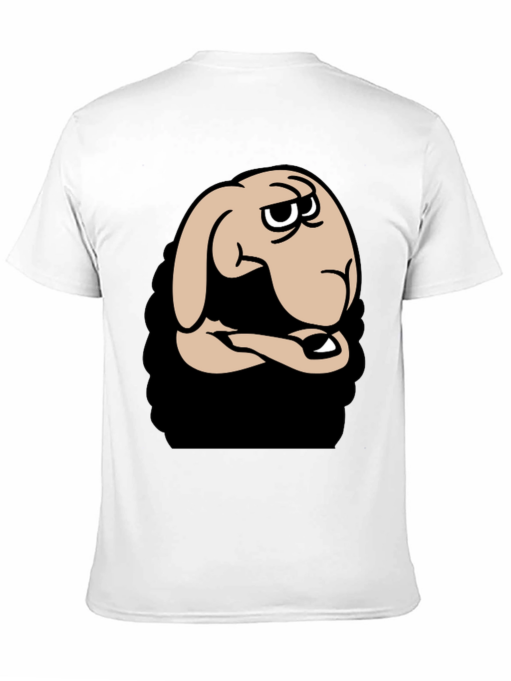 Funny Cartoon Sheep Graphic Black T-Shirt