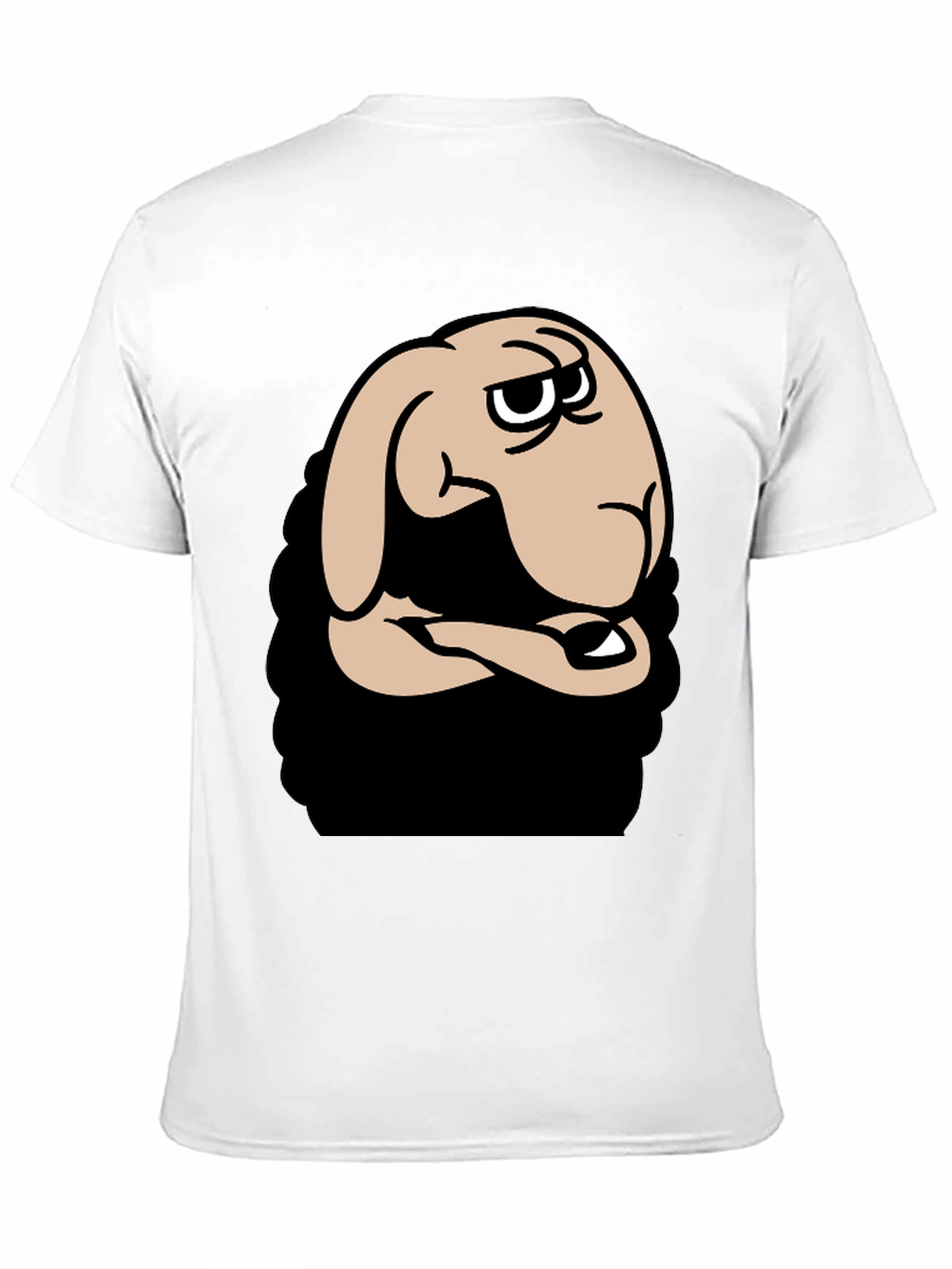 Funny Cartoon Sheep Graphic Black T-Shirt