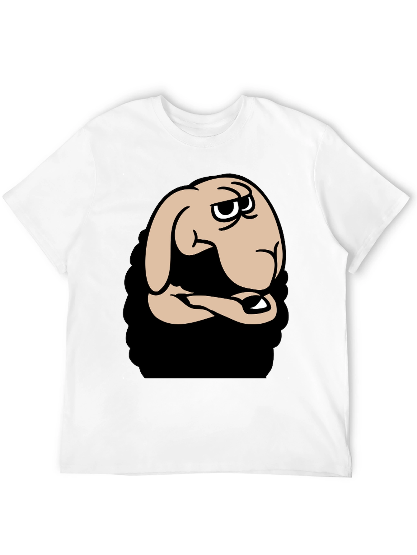Funny Cartoon Sheep Graphic Black T-Shirt