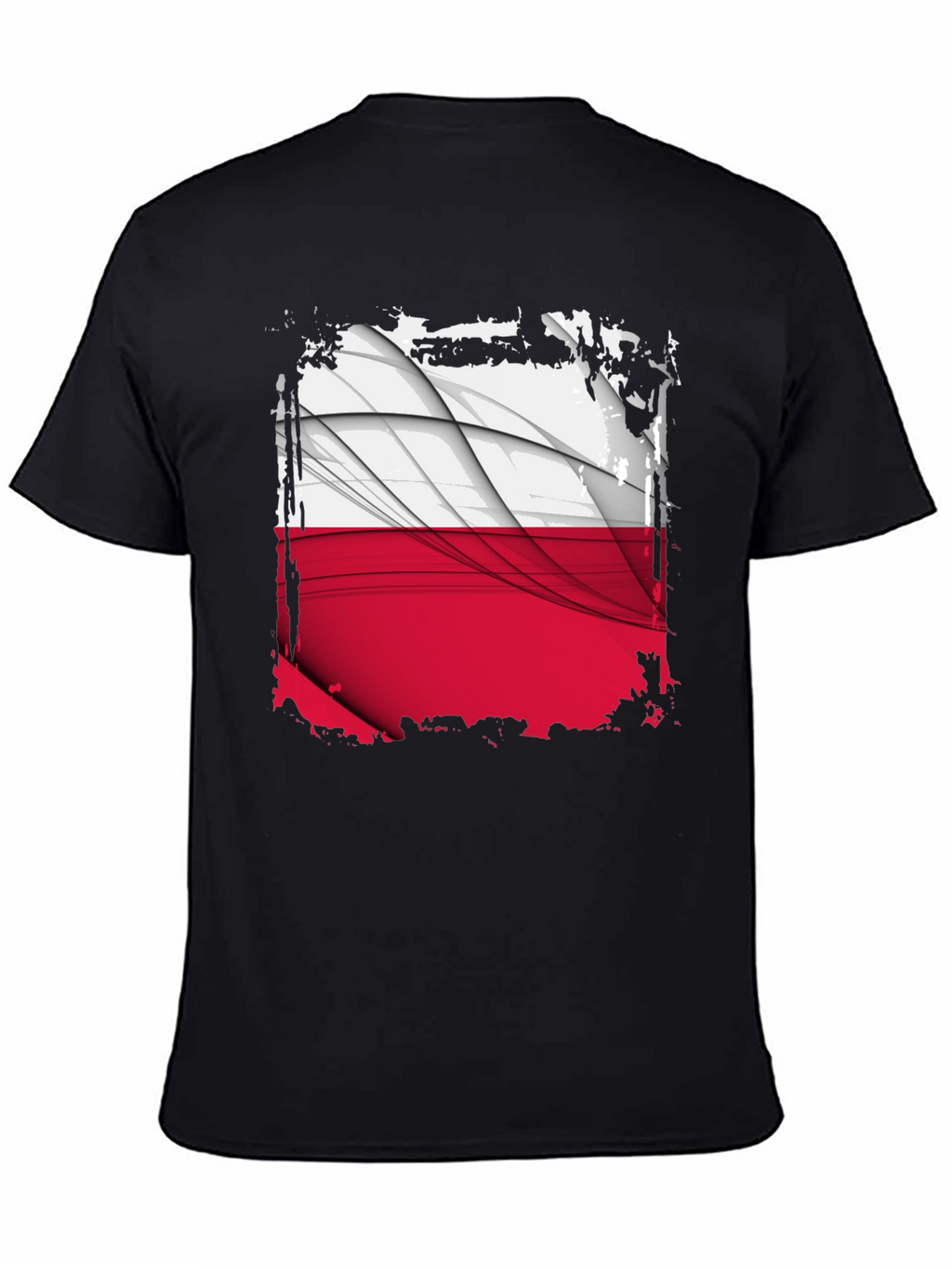Poland Flag Graphic Black T-Shirt