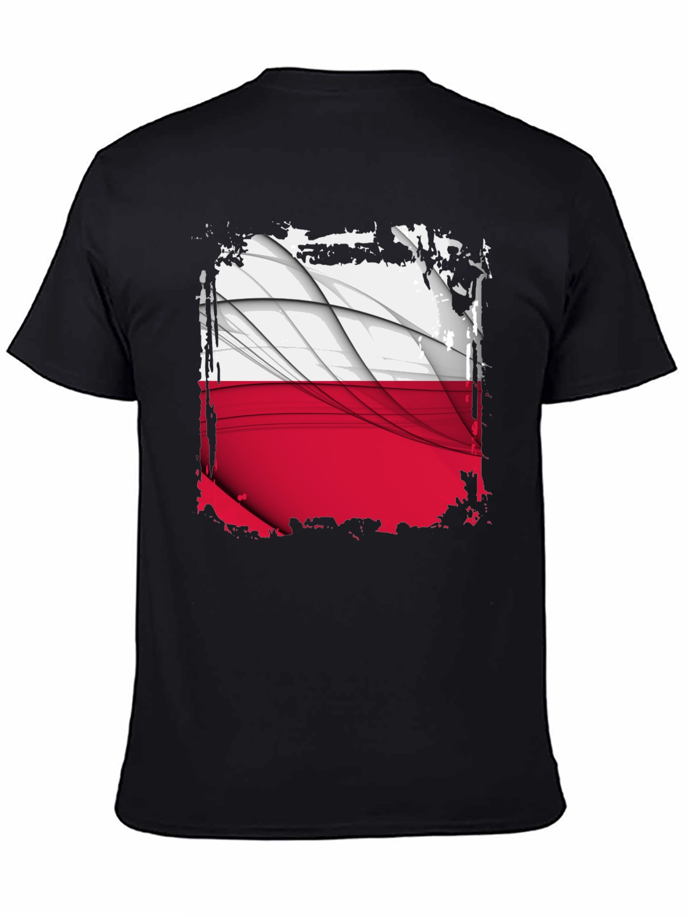Poland Flag Graphic Black T-Shirt