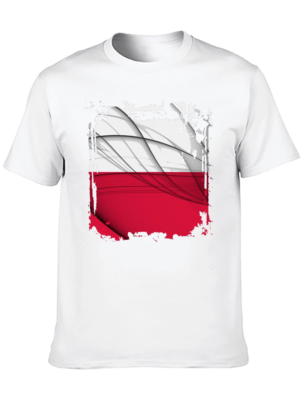 Poland Flag Graphic Black T-Shirt