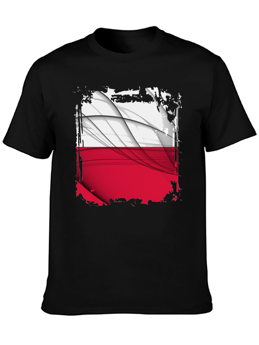 Poland Flag Graphic Black T-Shirt