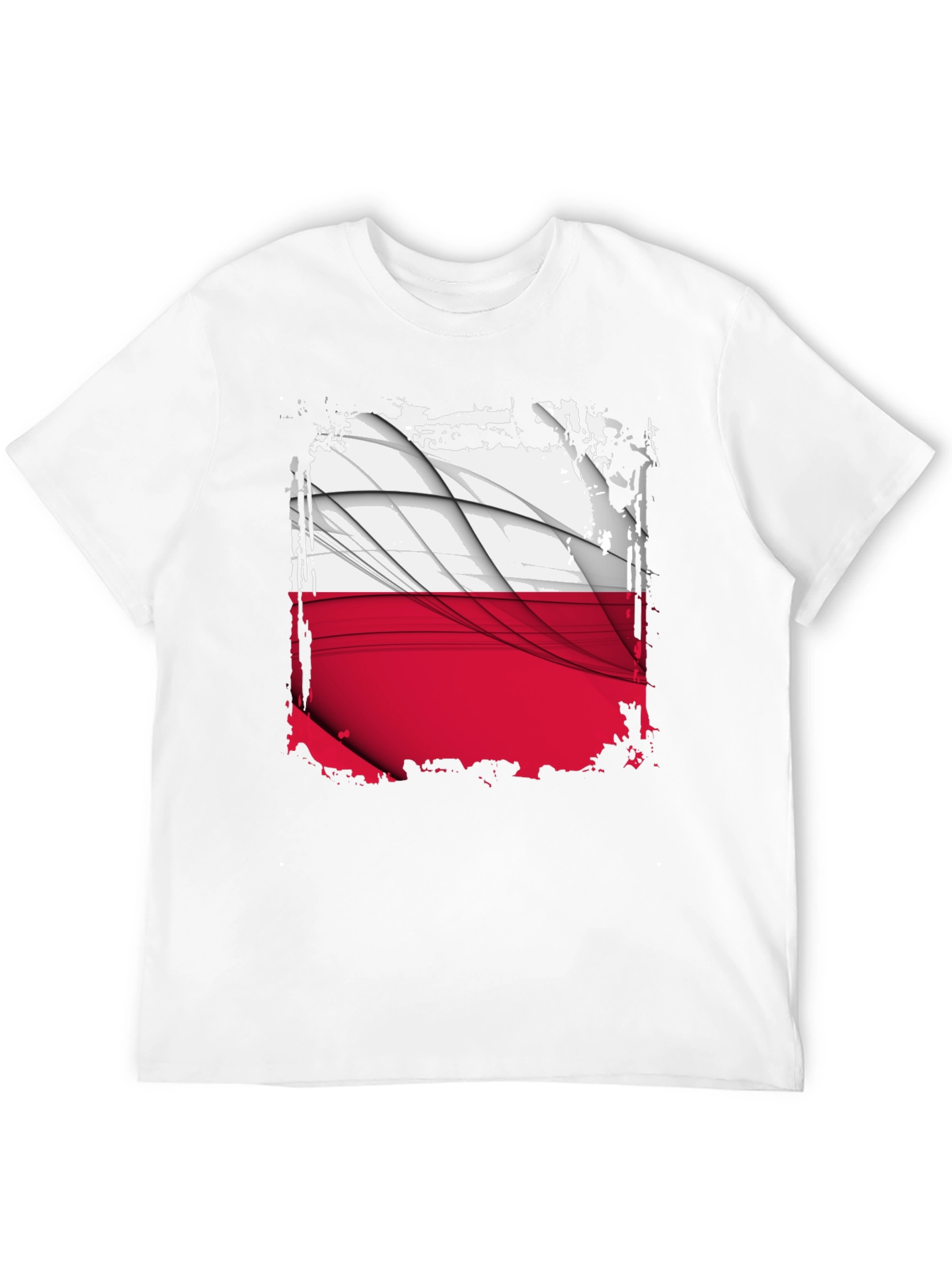 Poland Flag Graphic Black T-Shirt
