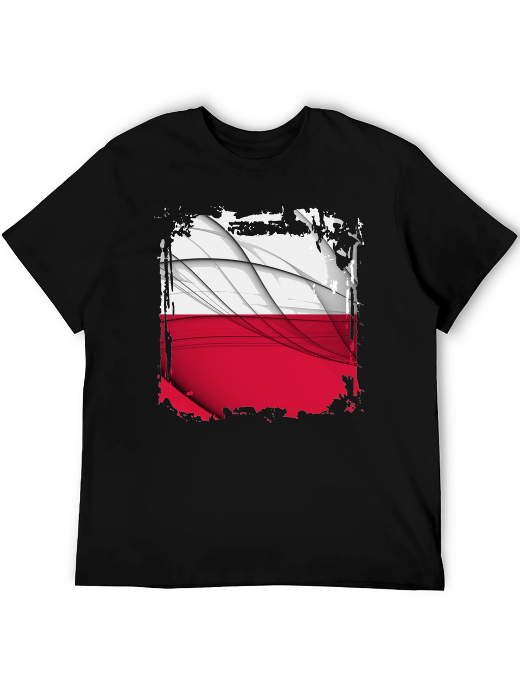 Poland Flag Graphic Black T-Shirt