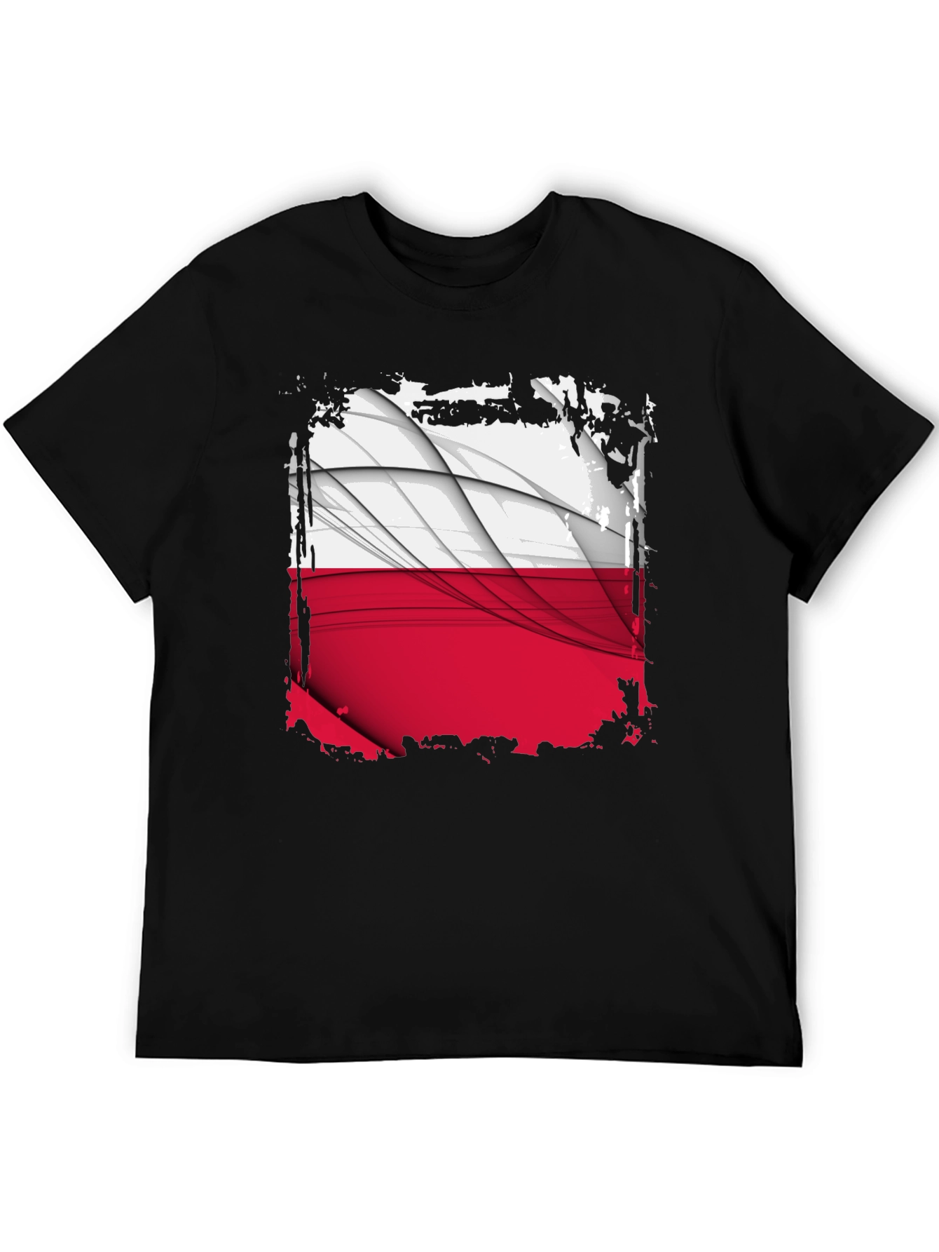 Poland Flag Graphic Black T-Shirt
