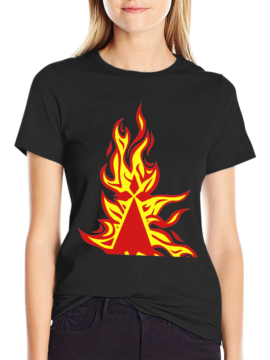Fiery Graphic Tee - Bold Flame Design