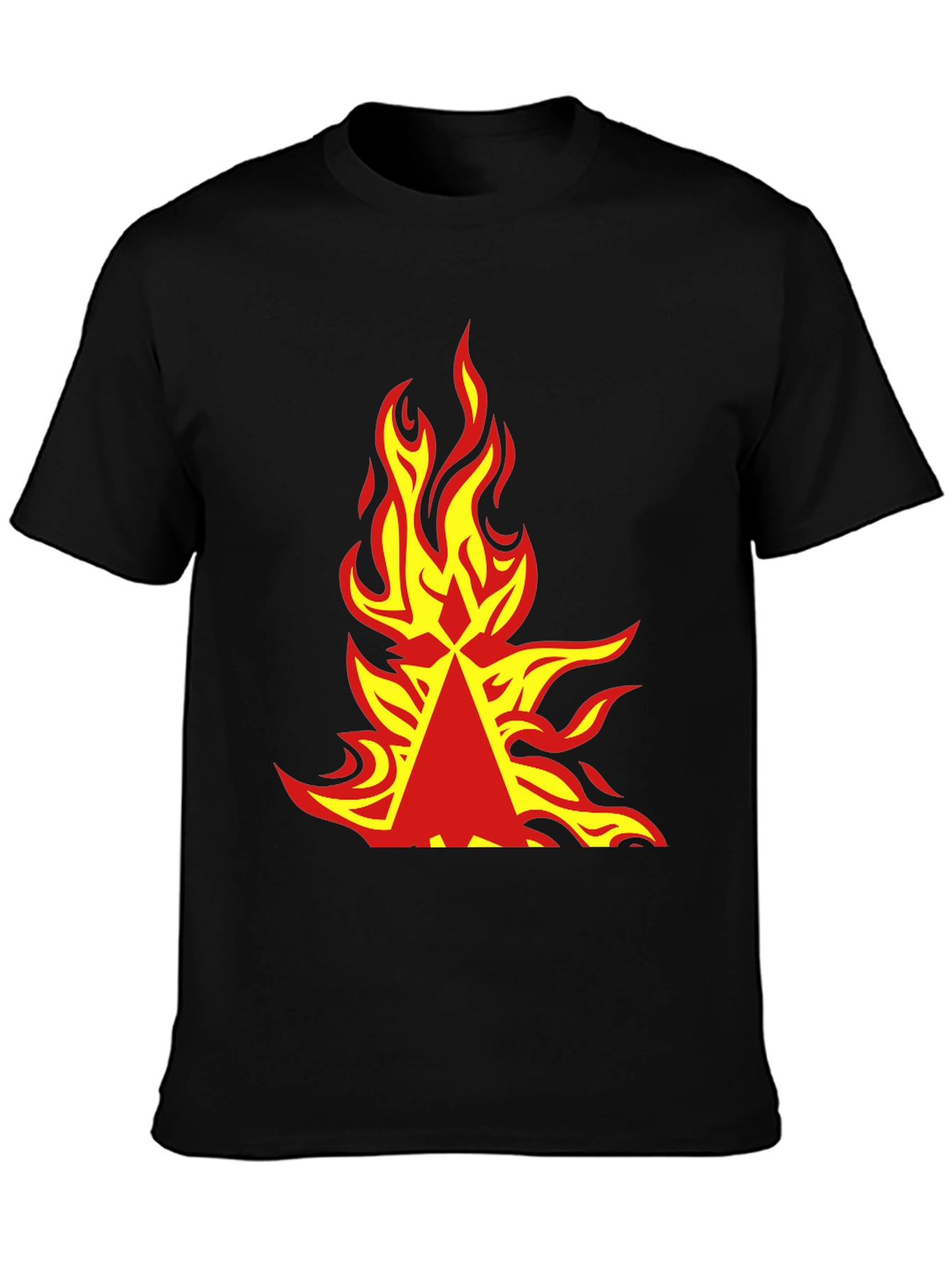 Fiery Graphic Tee - Bold Flame Design