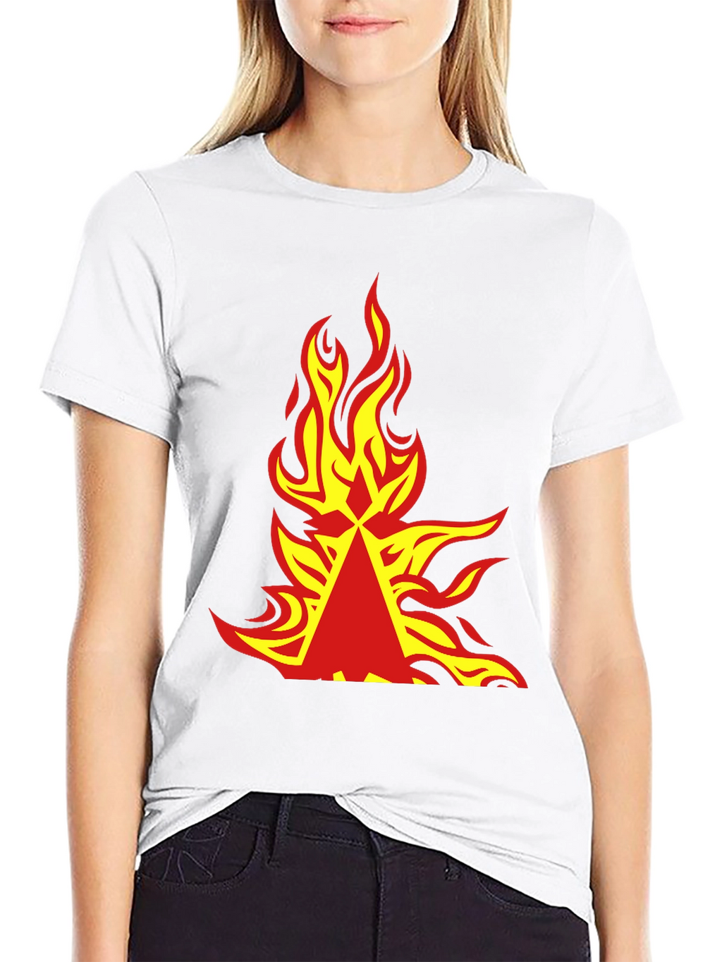 Fiery Graphic Tee - Bold Flame Design