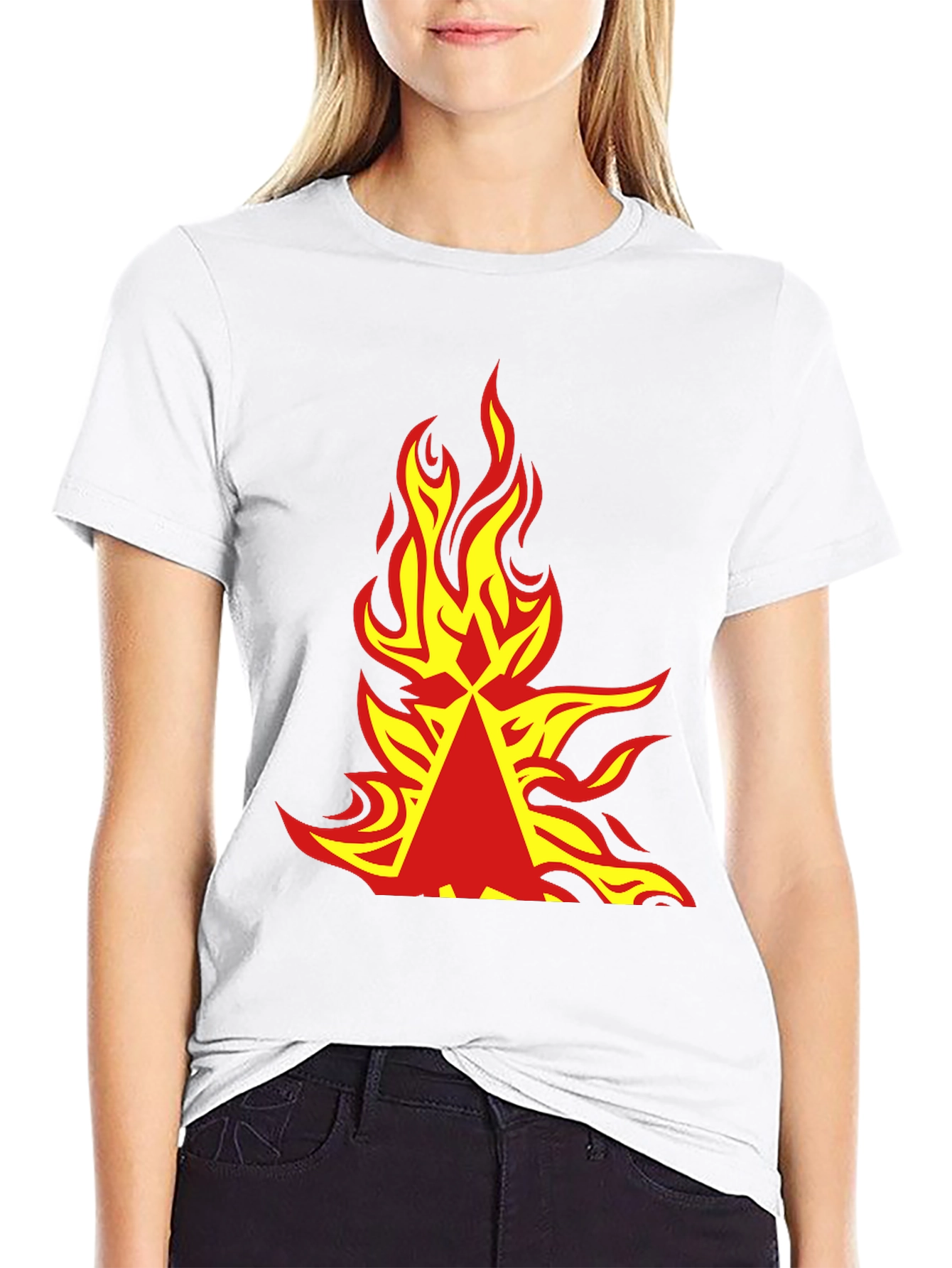 Fiery Graphic Tee - Bold Flame Design