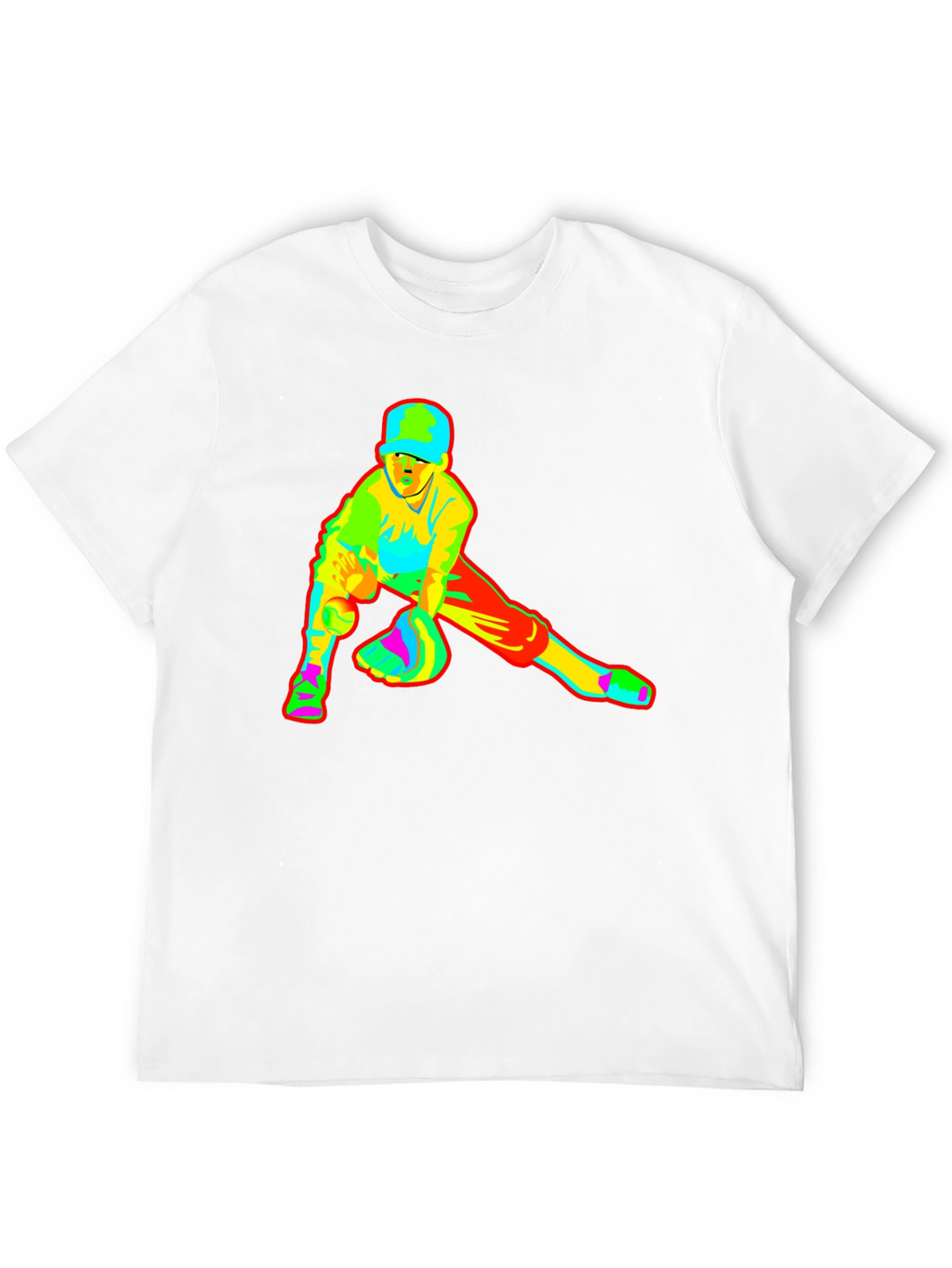 Baseball Player Graphic Black T-Shirt