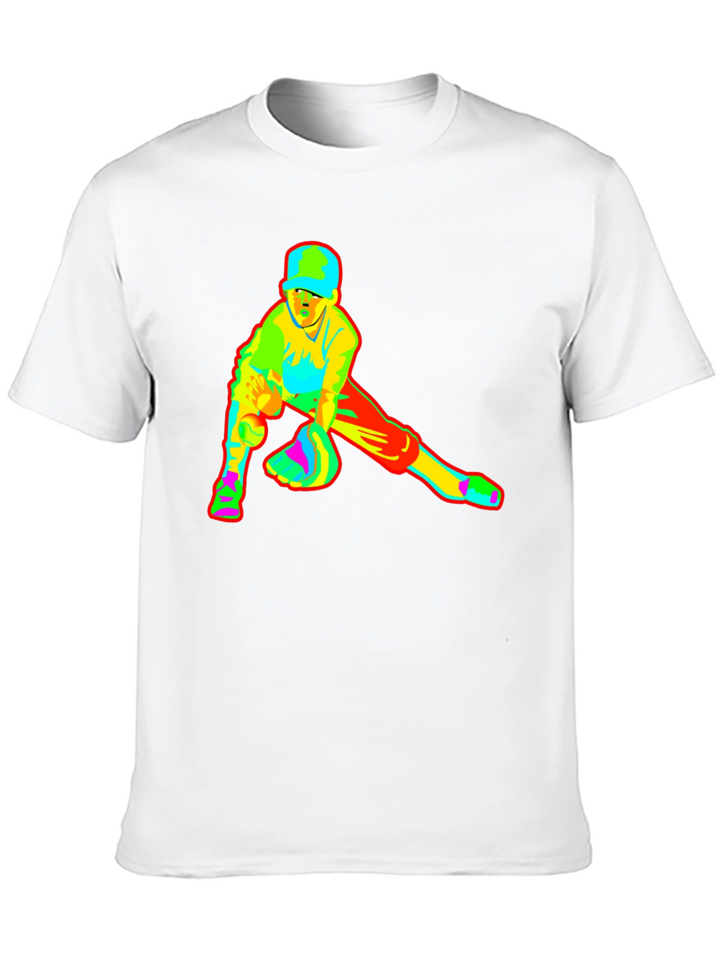 Baseball Player Graphic Black T-Shirt