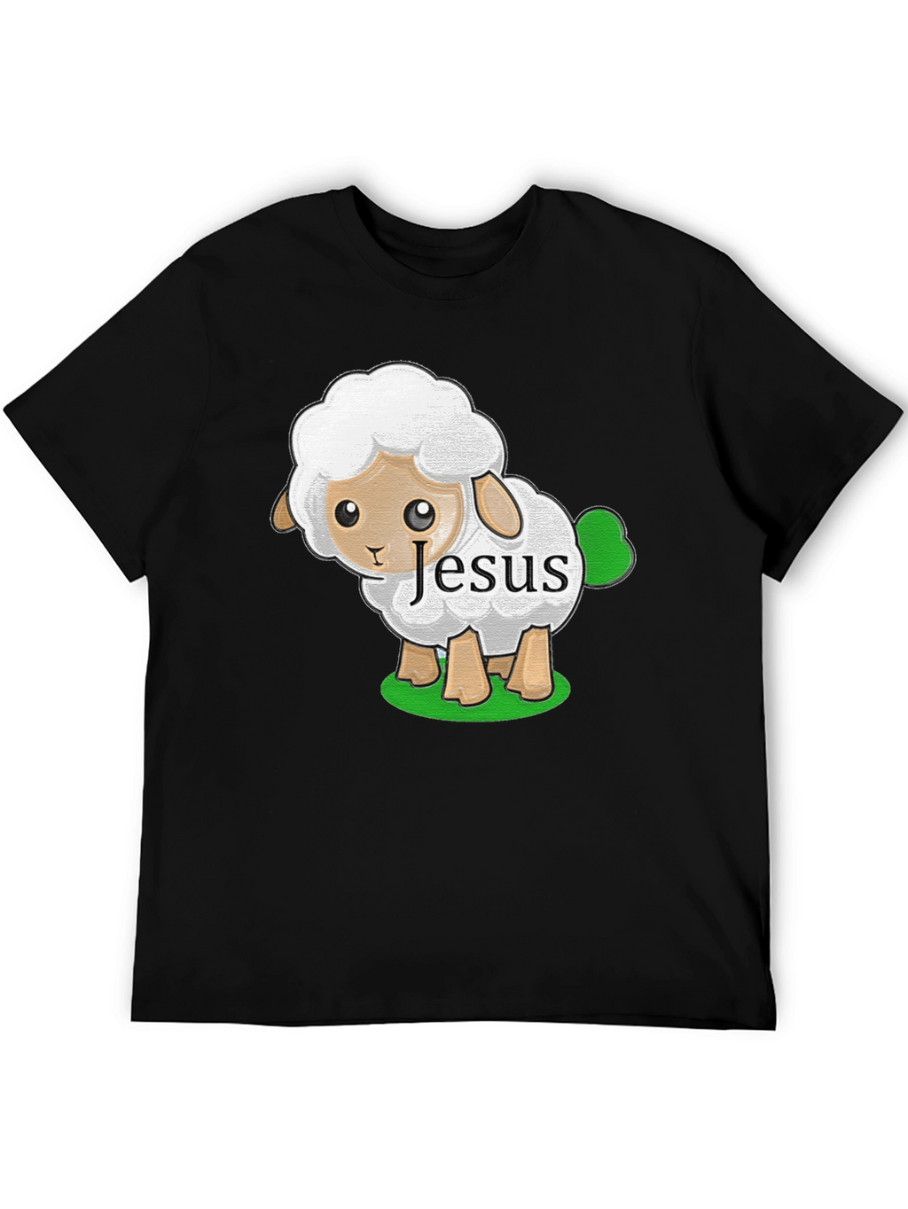 Cute Jesus Sheep T-Shirt - Black Cotton Tee