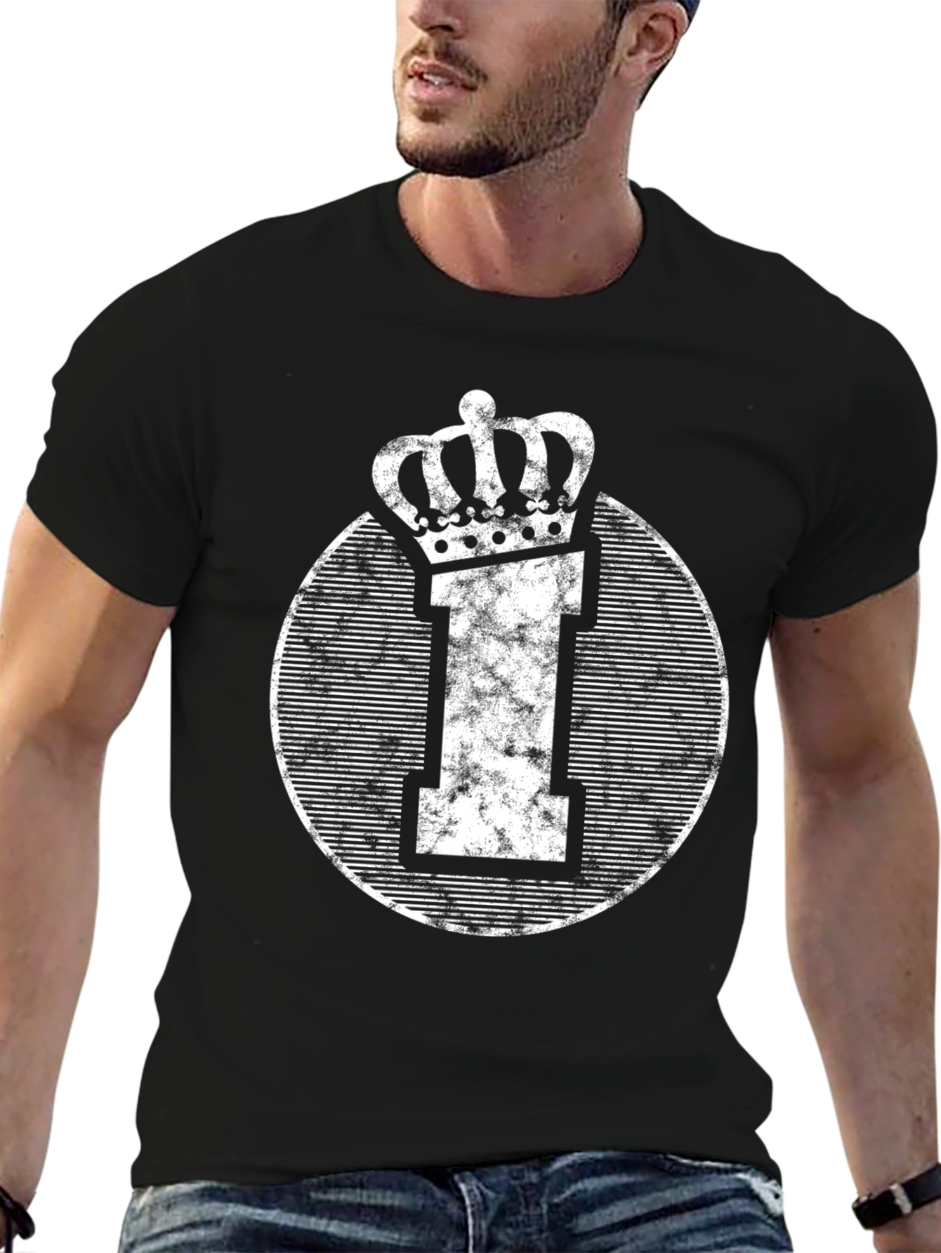 King Initial I Graphic Tee - Black