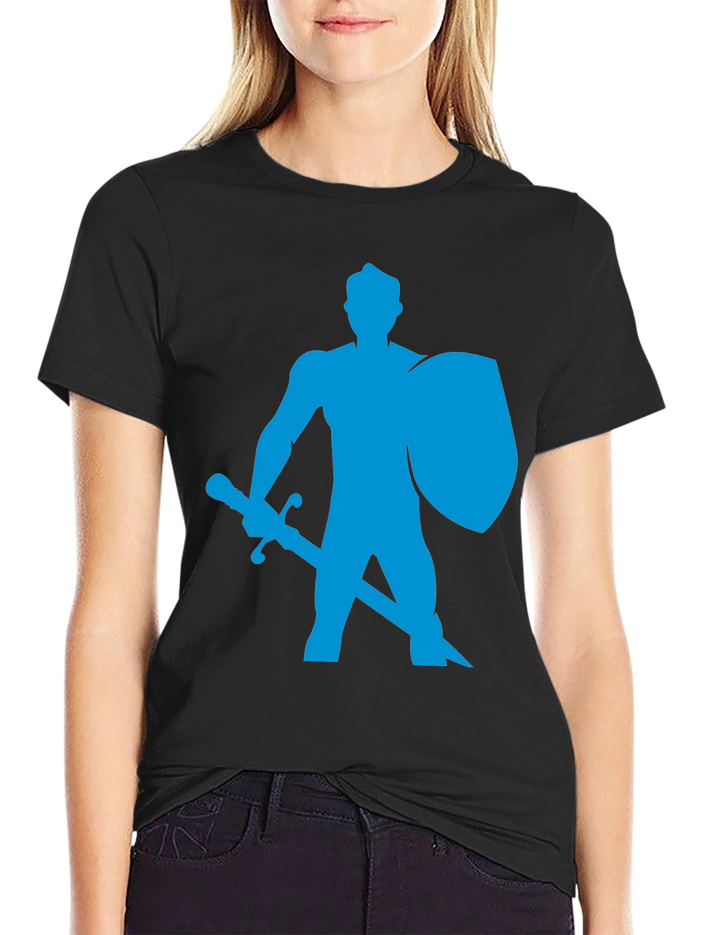 Knight Graphic Tee - Black Cotton T-Shirt