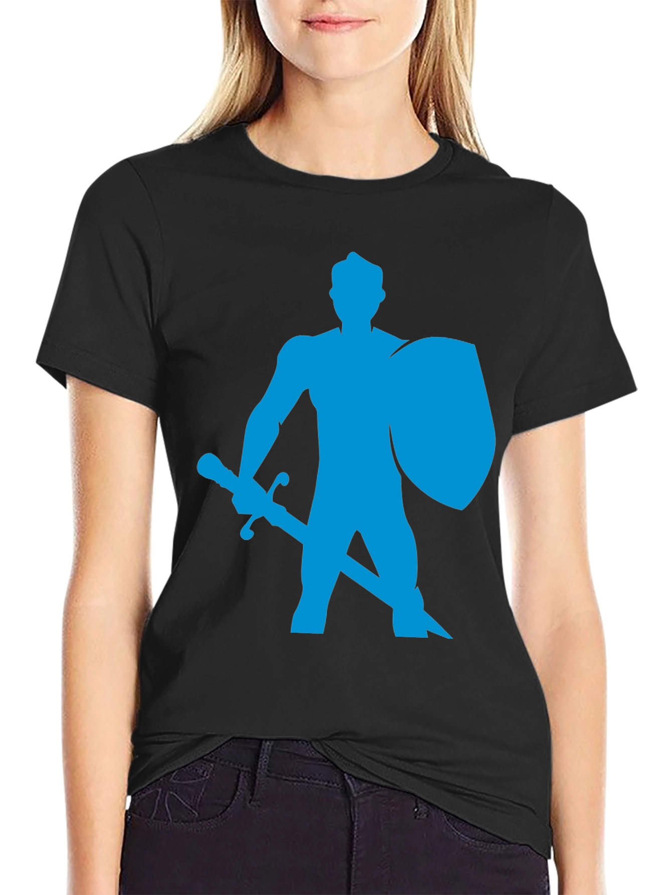 Knight Graphic Tee - Black Cotton T-Shirt