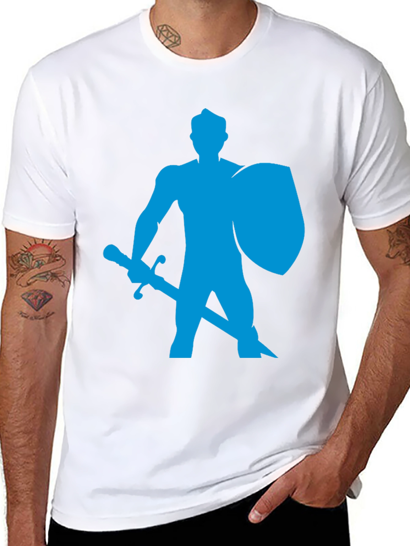 Knight Graphic Tee - Black Cotton T-Shirt