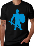 Knight Graphic Tee - Black Cotton T-Shirt