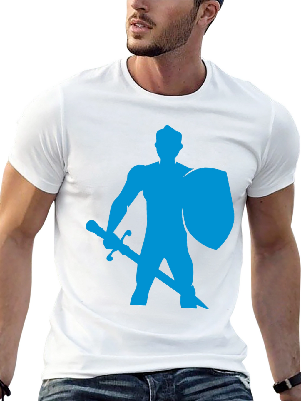 Knight Graphic Tee - Black Cotton T-Shirt