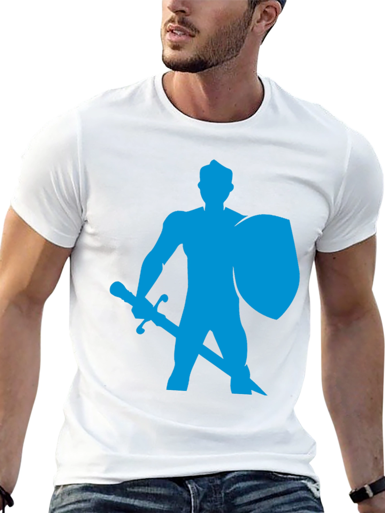 Knight Graphic Tee - Black Cotton T-Shirt