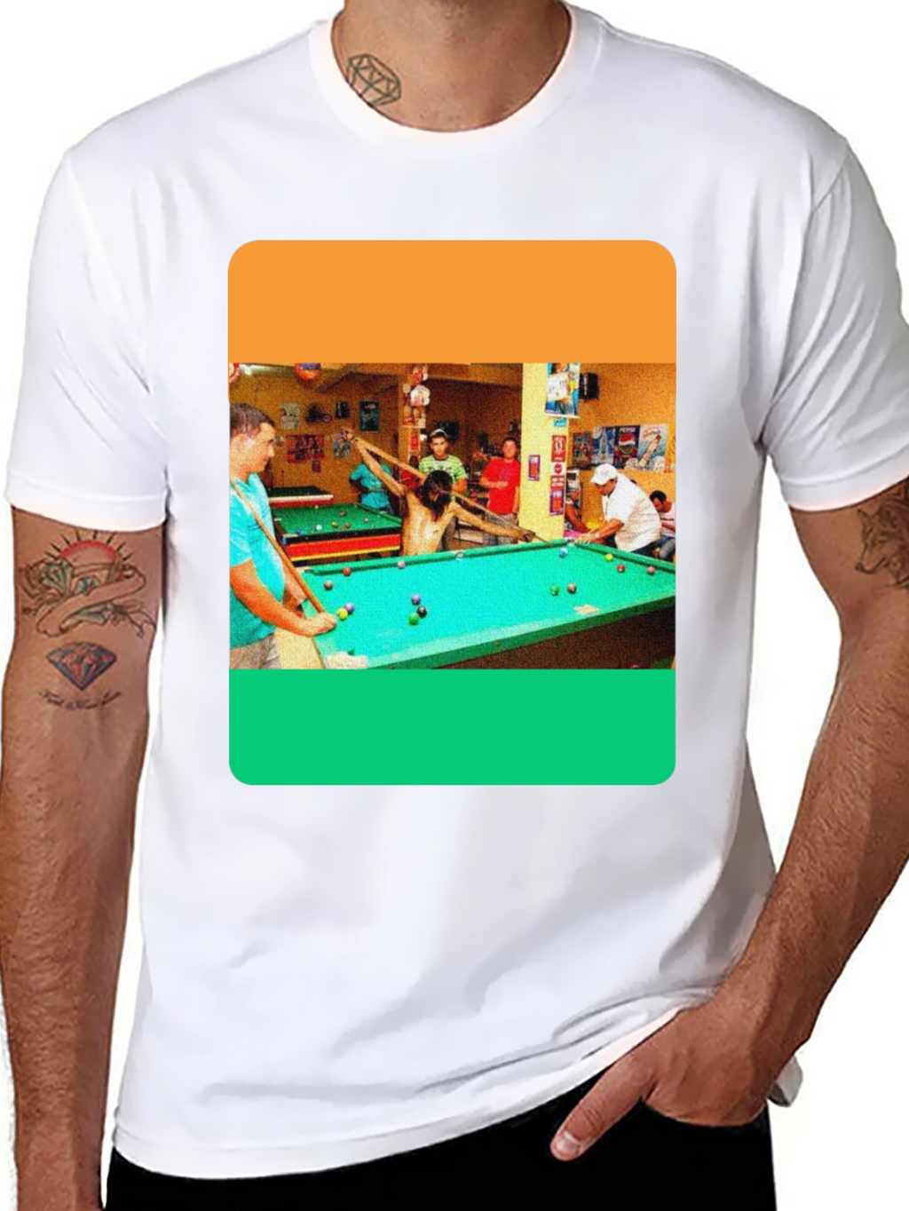 Billiard Jesus Graphic T-Shirt