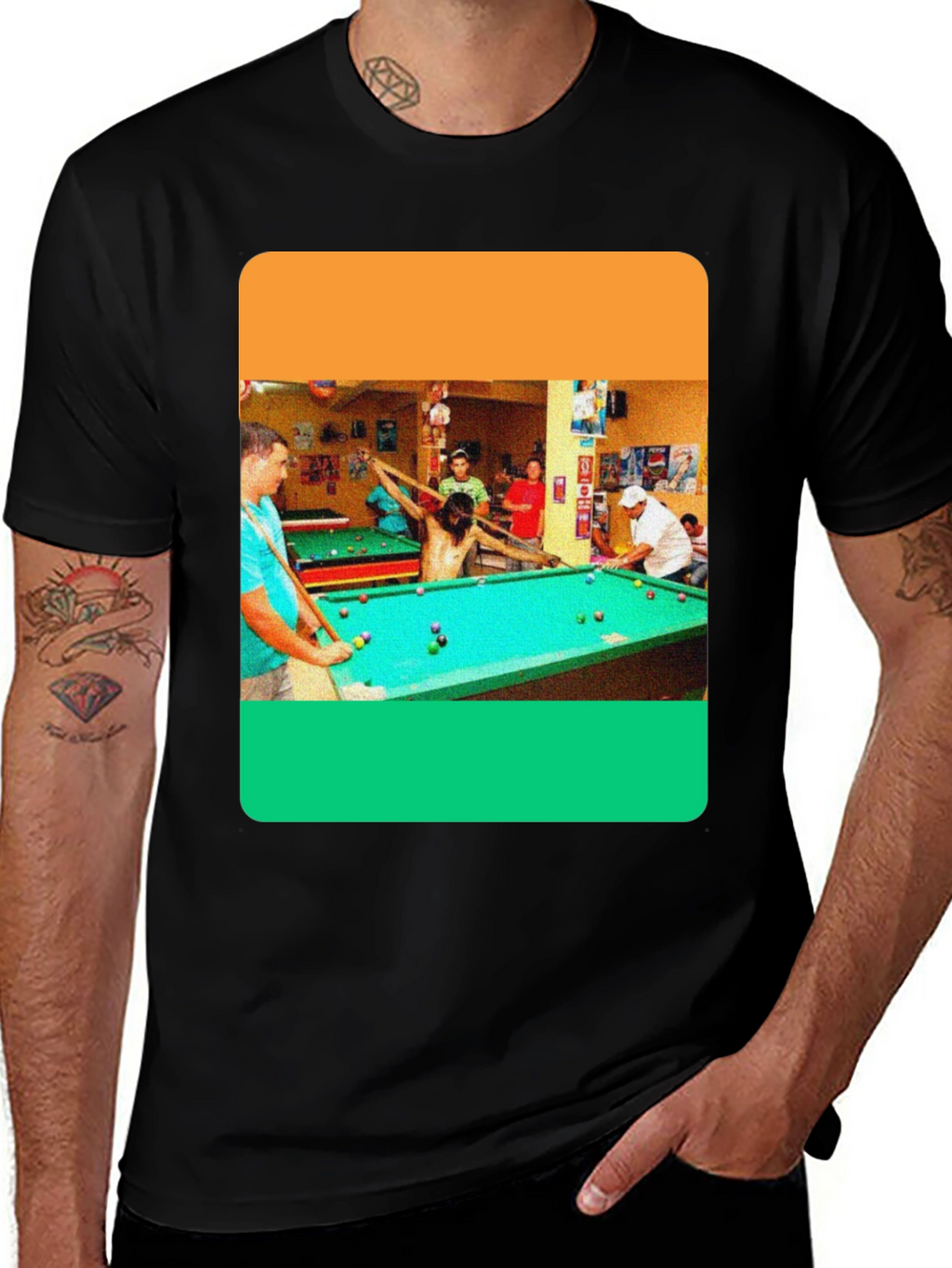 Billiard Jesus Graphic T-Shirt