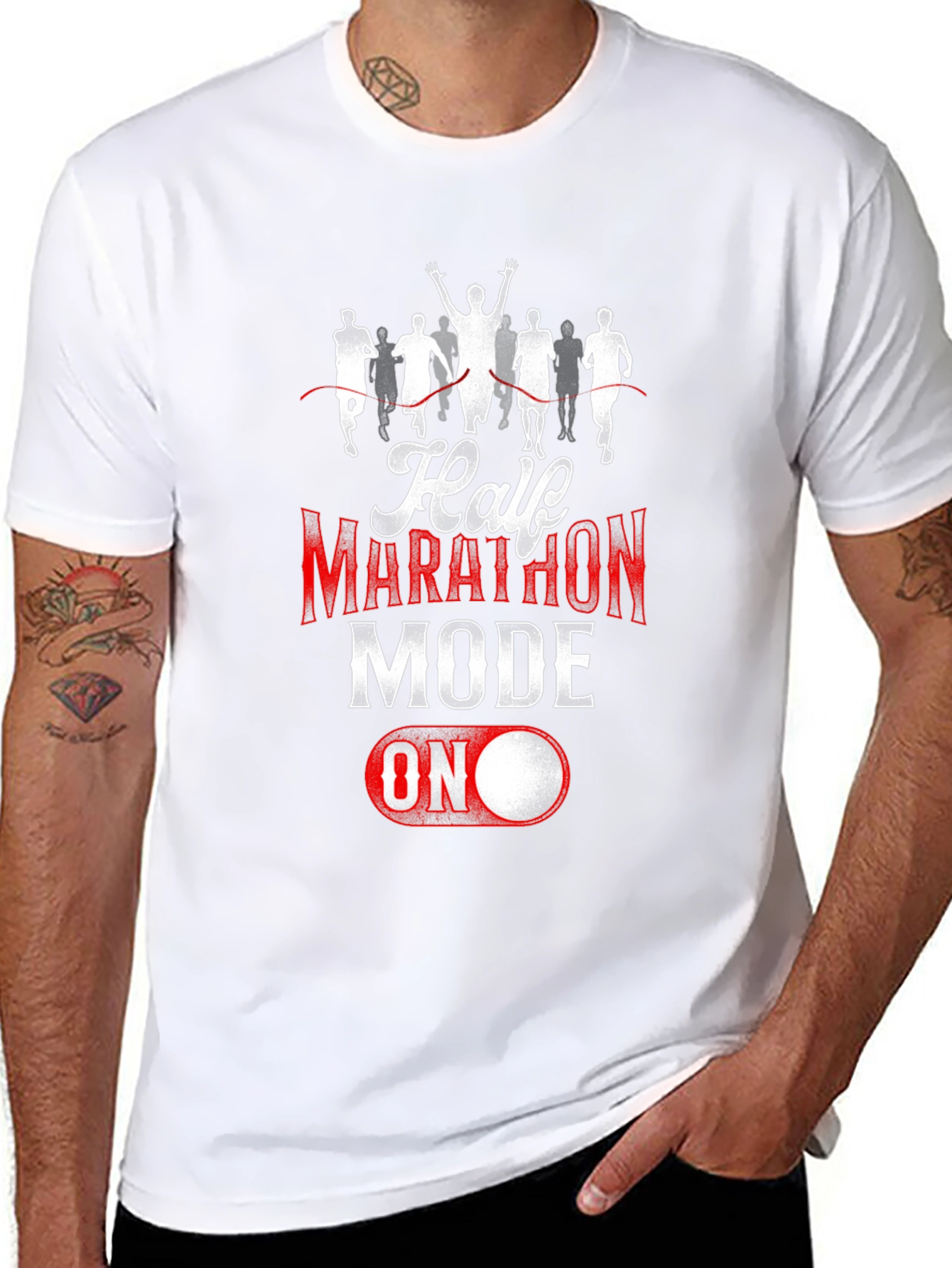 Half Marathon Mode ON T-Shirt - Black