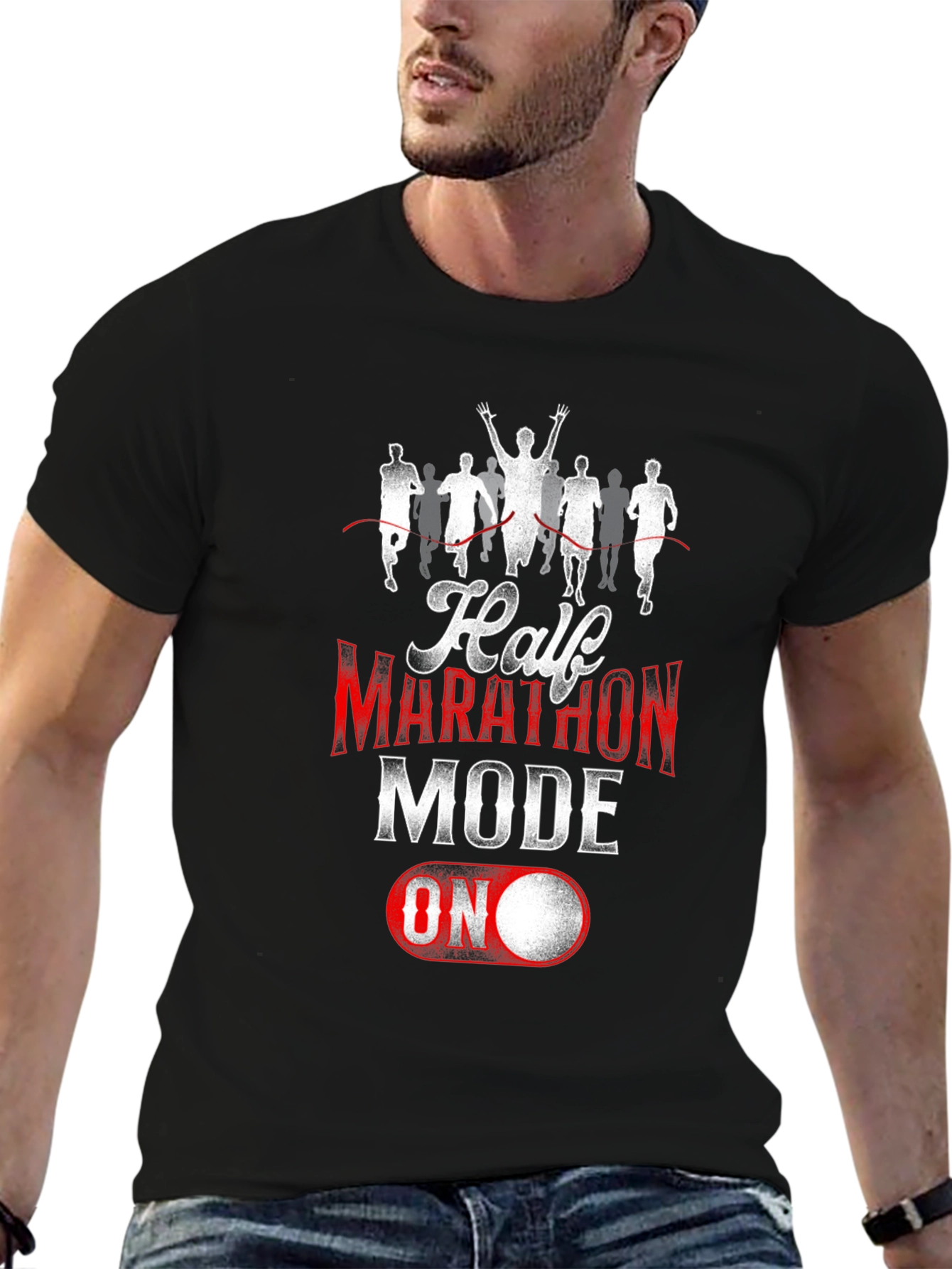 Half Marathon Mode ON T-Shirt - Black