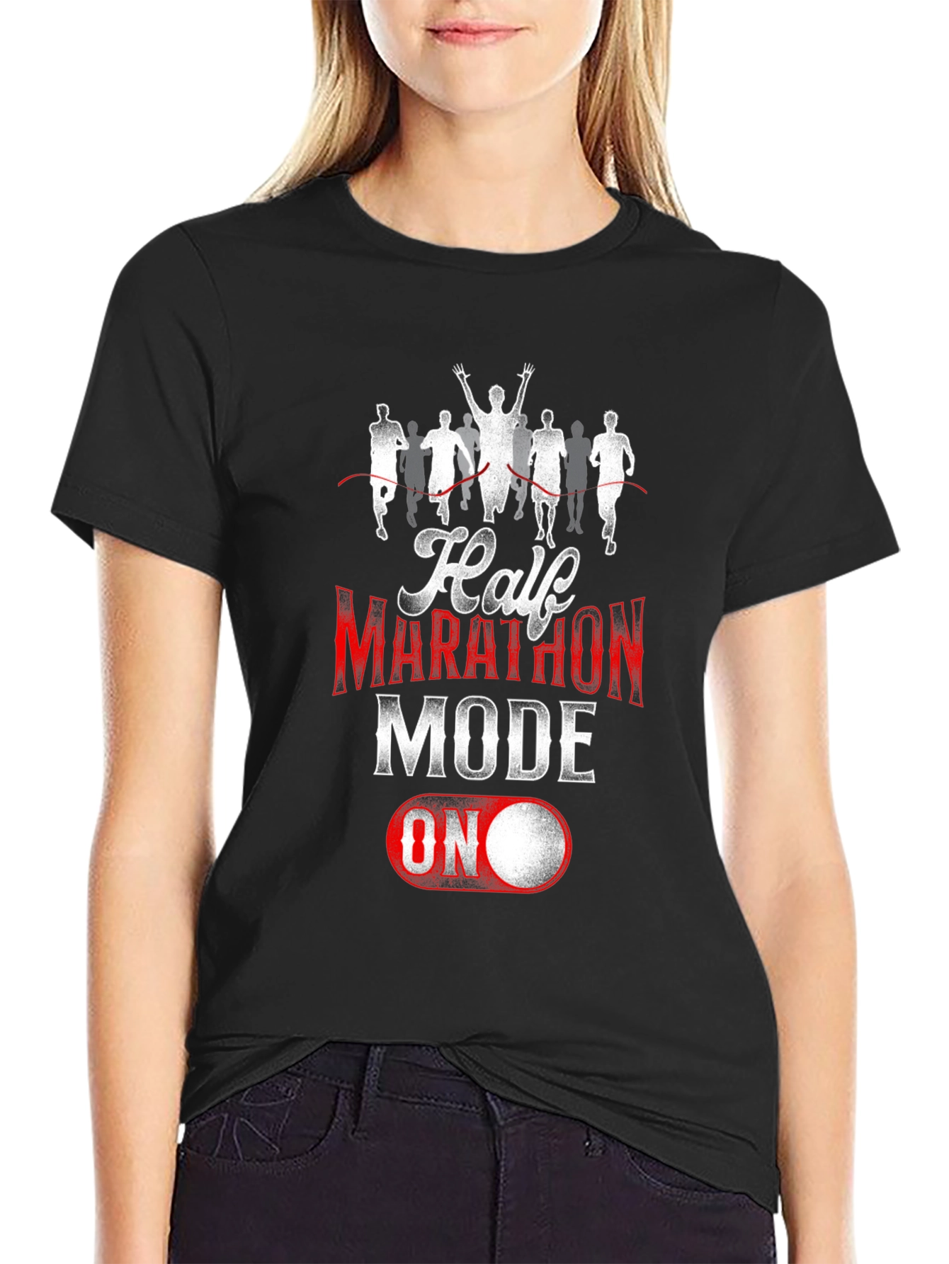 Half Marathon Mode ON T-Shirt - Black