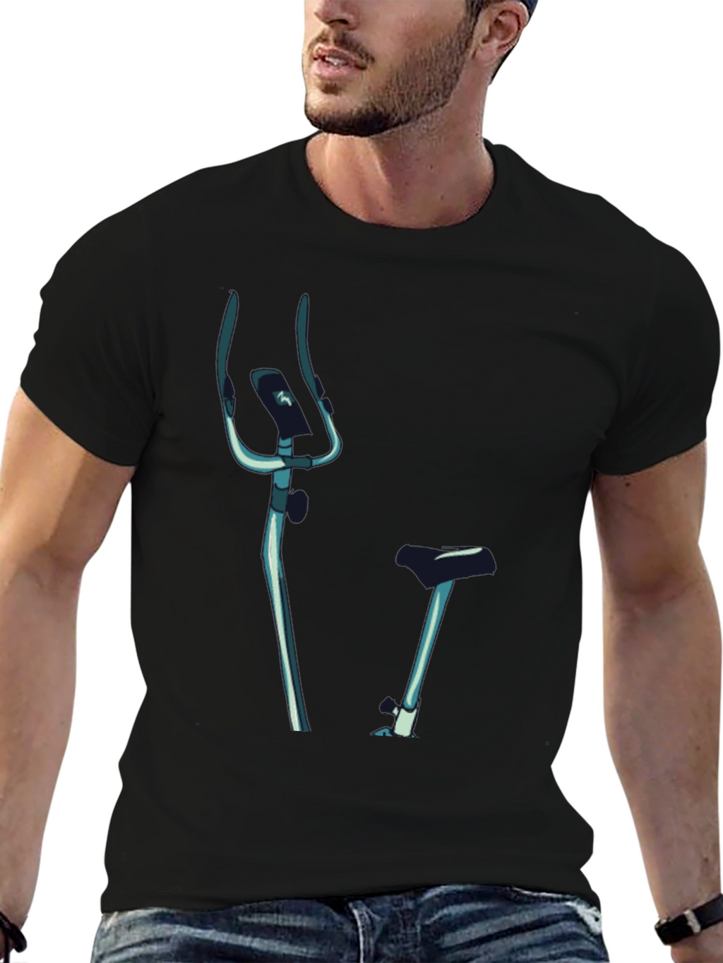 Indoor Bike Graphic Tee - Black Casual T-Shirt