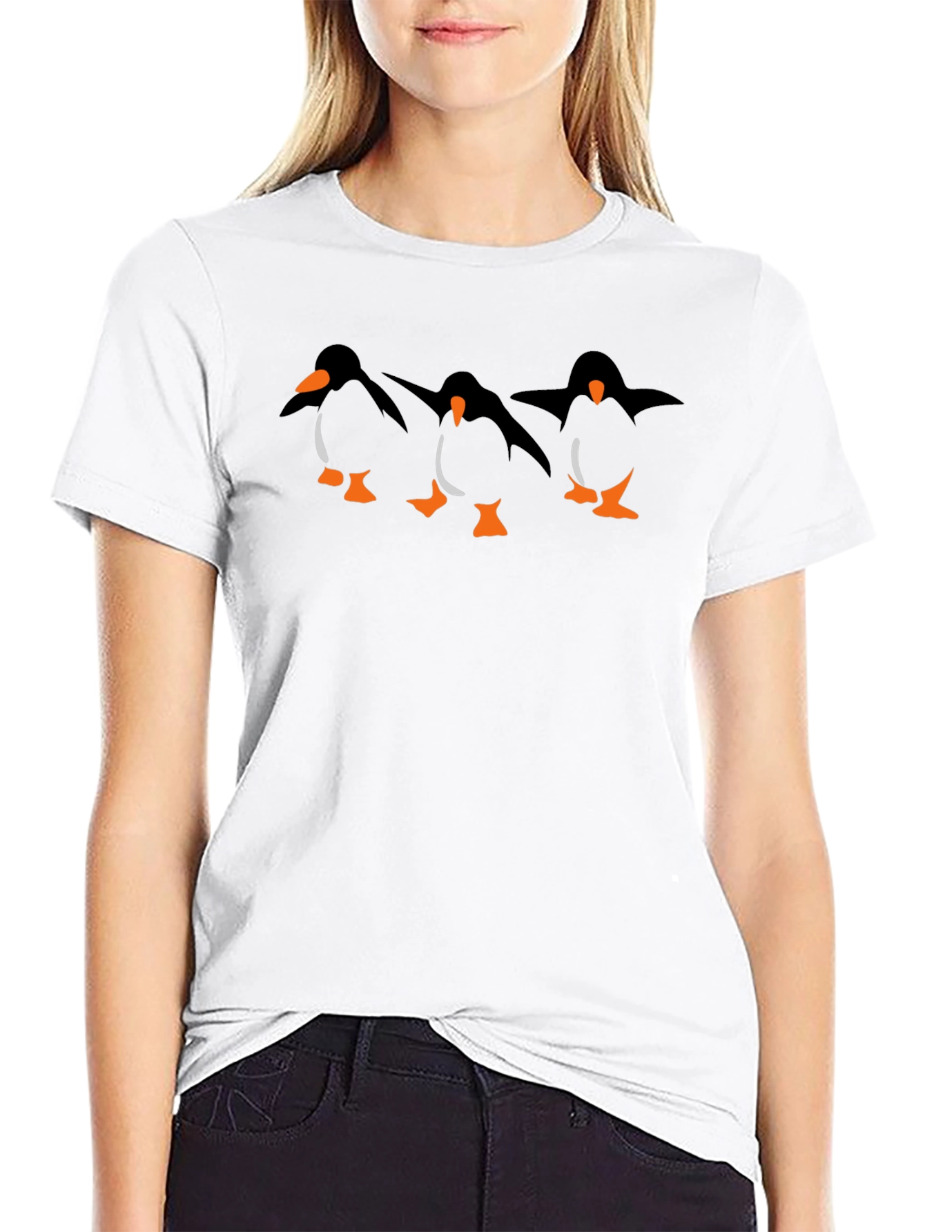 Penguin Parade Graphic Tee - Black Casual T-Shirt