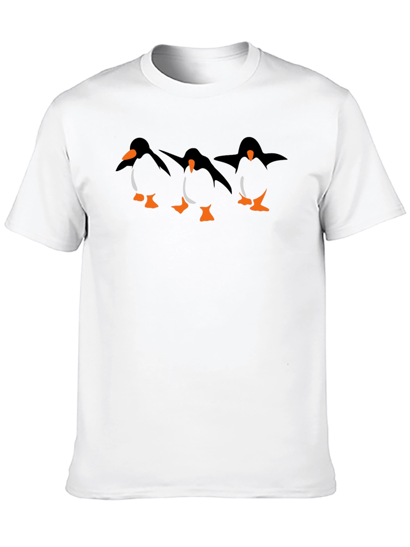 Penguin Parade Graphic Tee - Black Casual T-Shirt