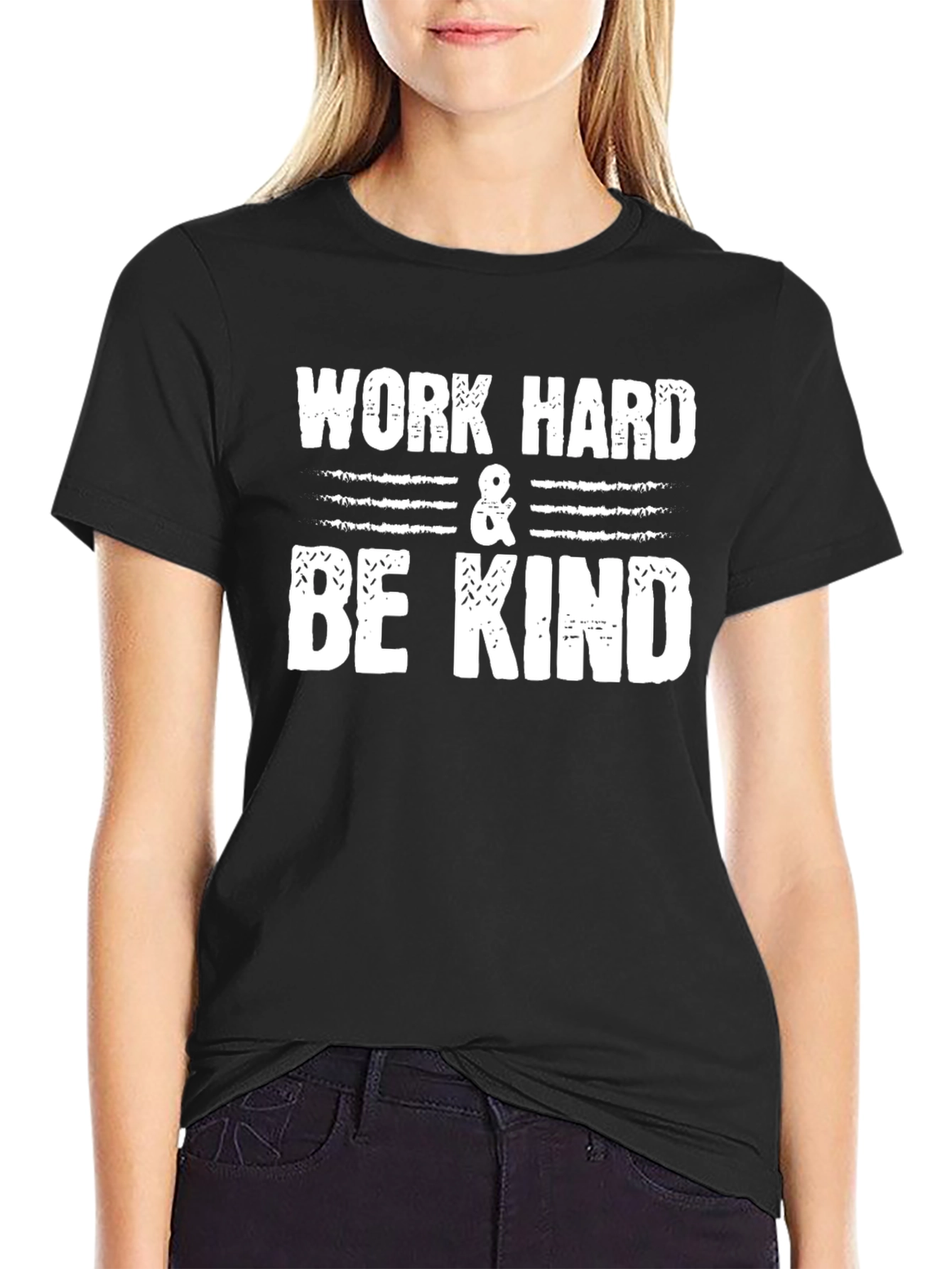 Work Hard & Be Kind Black Graphic Tee