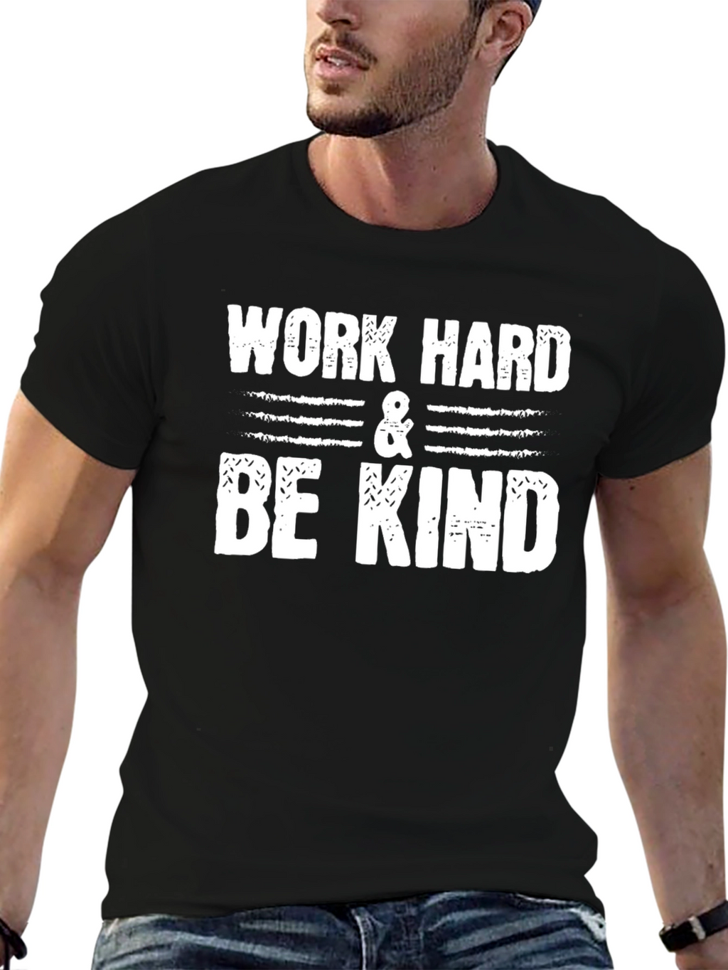 Work Hard & Be Kind Black Graphic Tee
