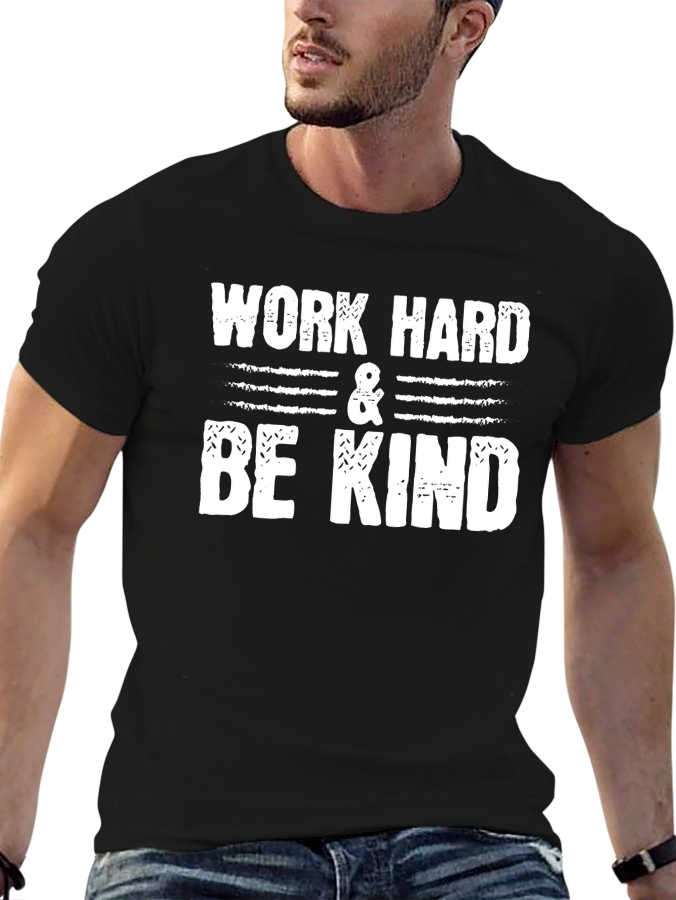 Work Hard & Be Kind Black Graphic Tee