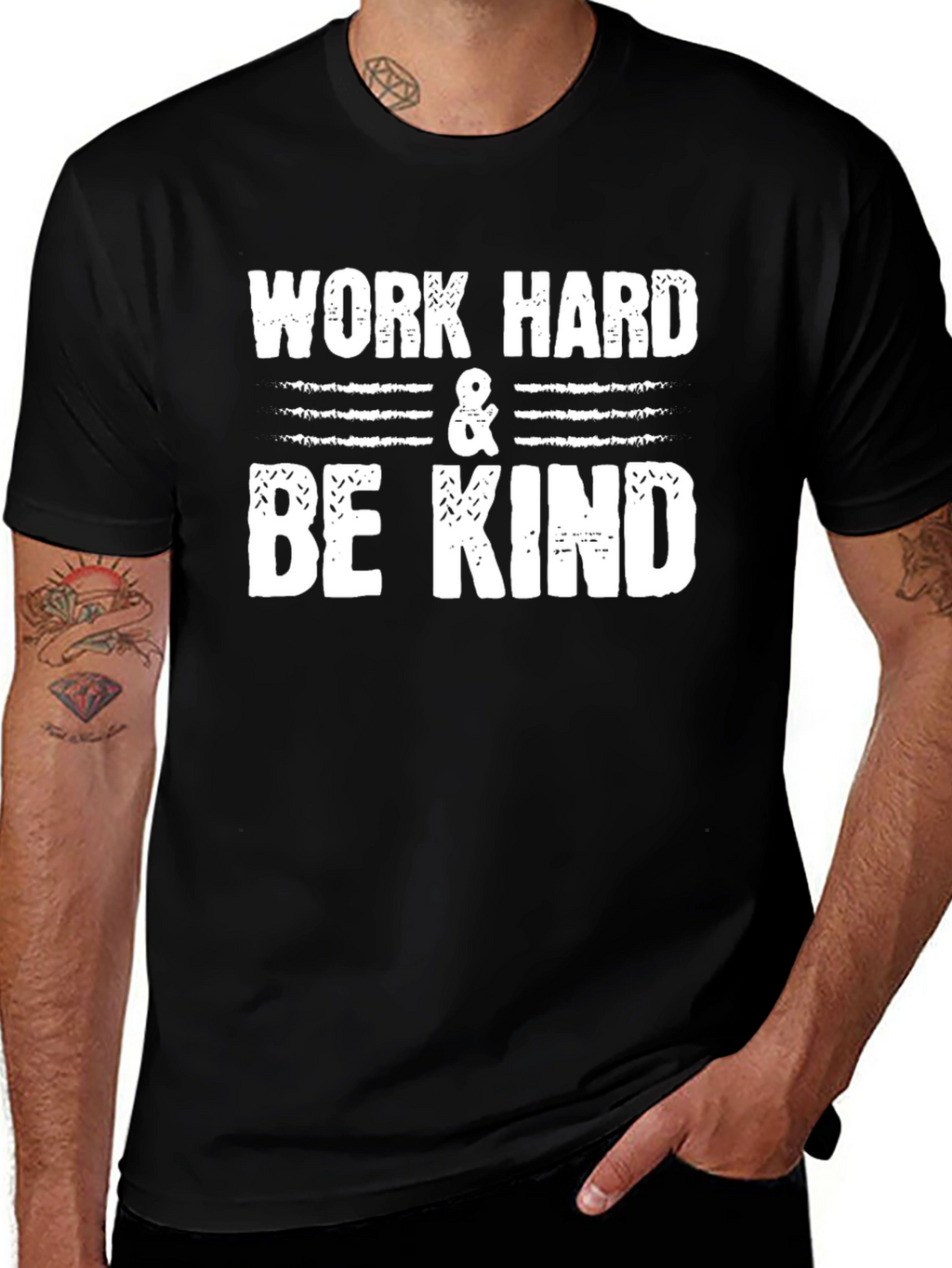 Work Hard & Be Kind Black Graphic Tee